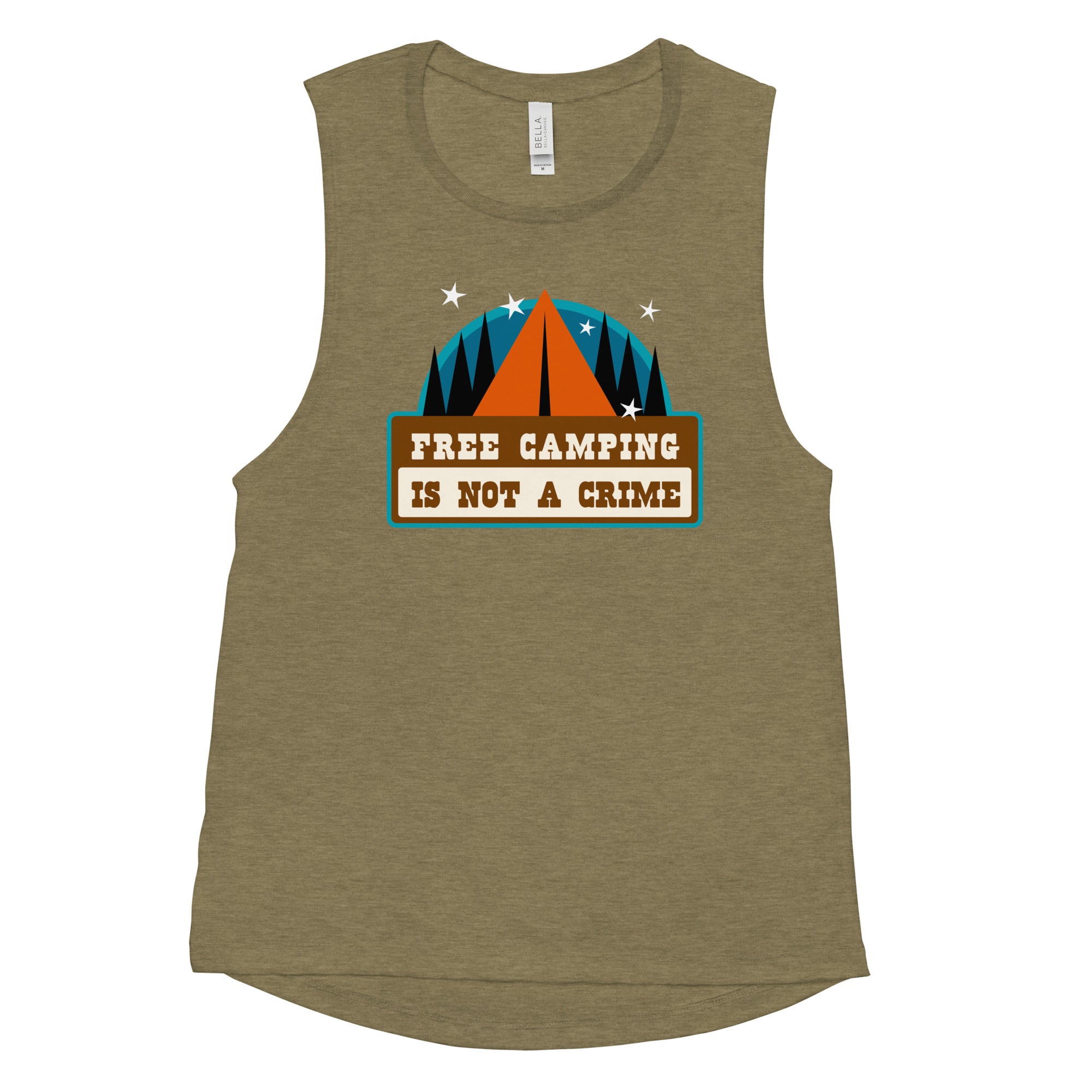 T-Shirt sans manches pour Femme Free camping is not a crime Graphic