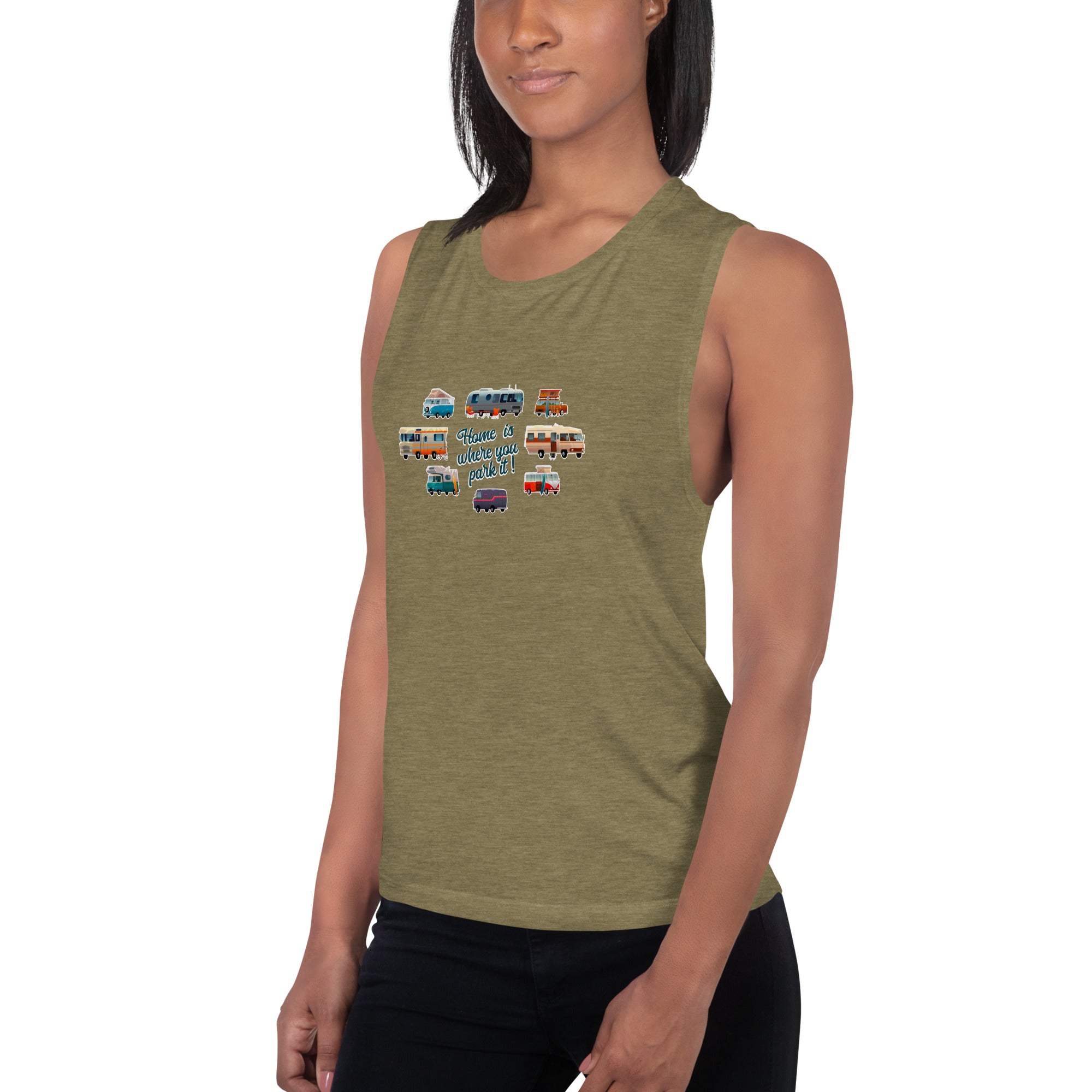 T-Shirt sans manches pour Femme Square Vintage Campers