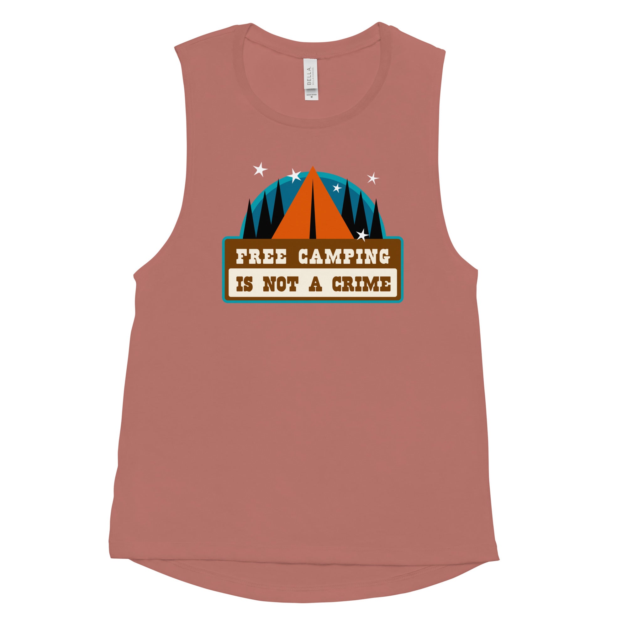 T-Shirt sans manches pour Femme Free camping is not a crime Graphic