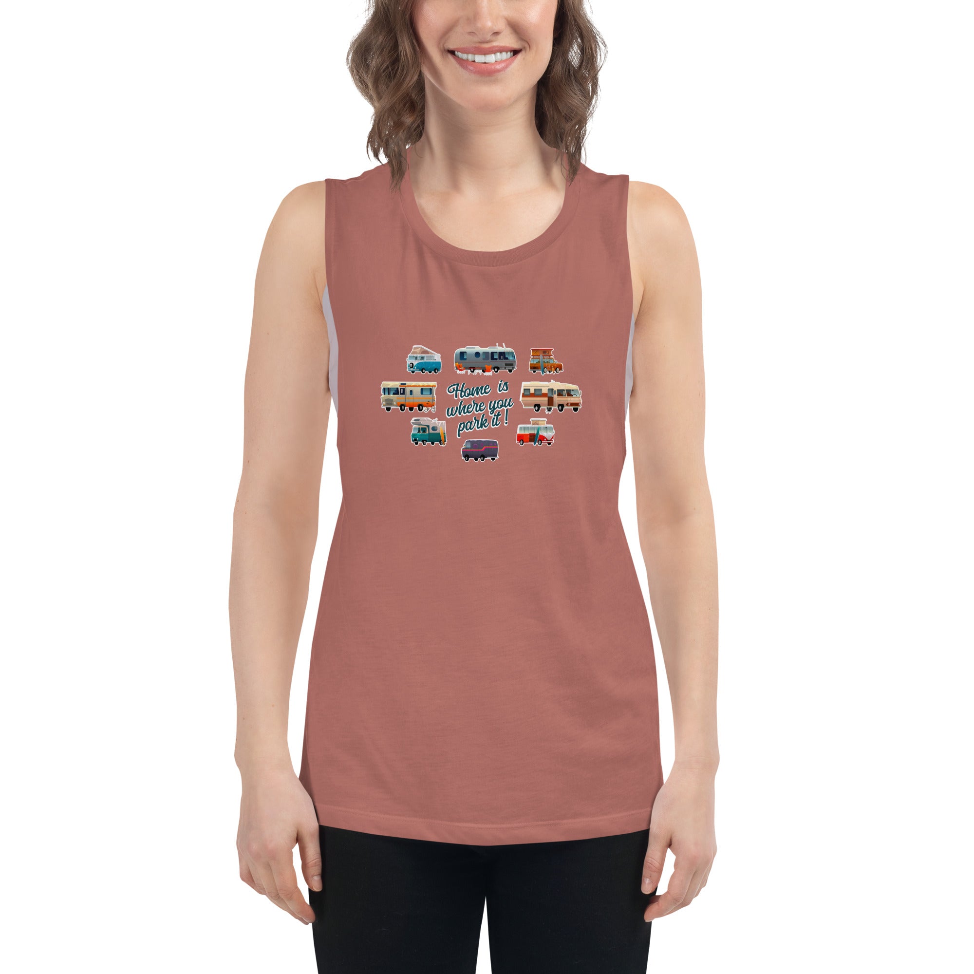 T-Shirt sans manches pour Femme Square Vintage Campers