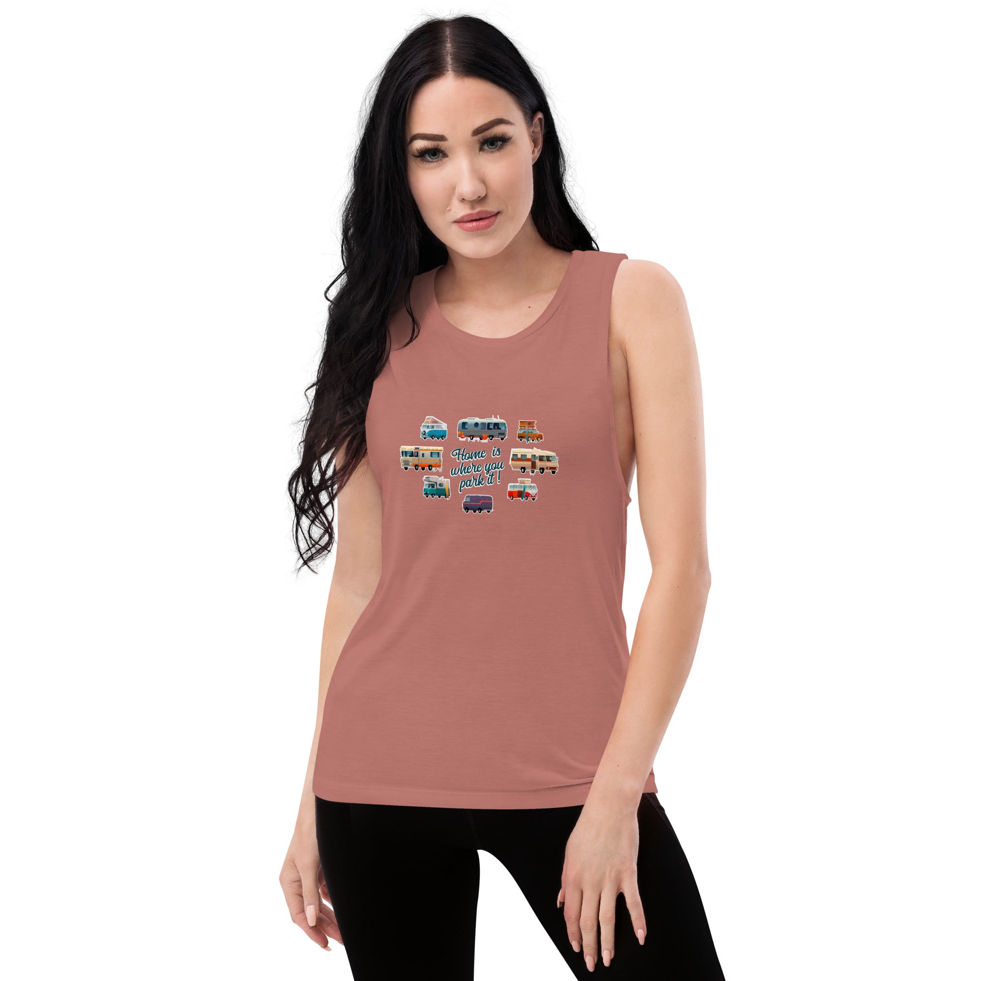 Ladies’ Muscle Tank Square Vintage Campers