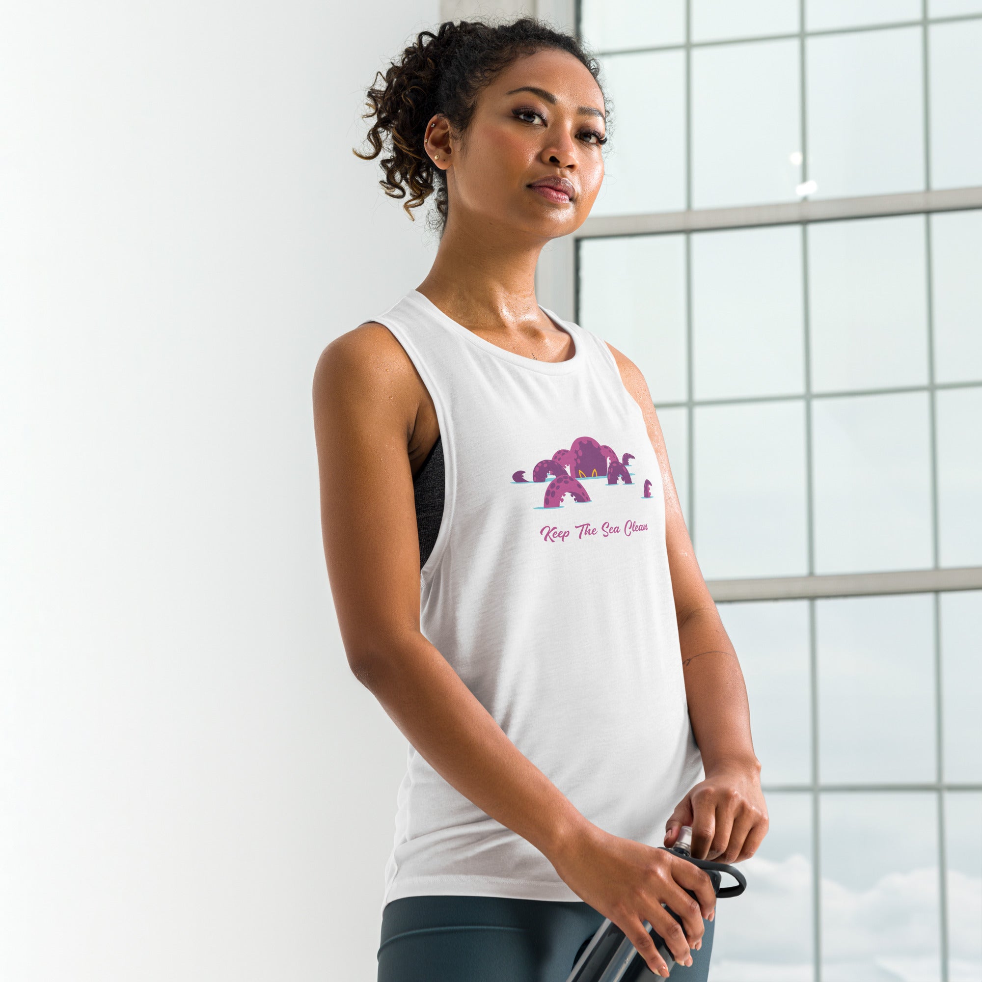 T-Shirt sans manches pour Femme Octopus Purple
