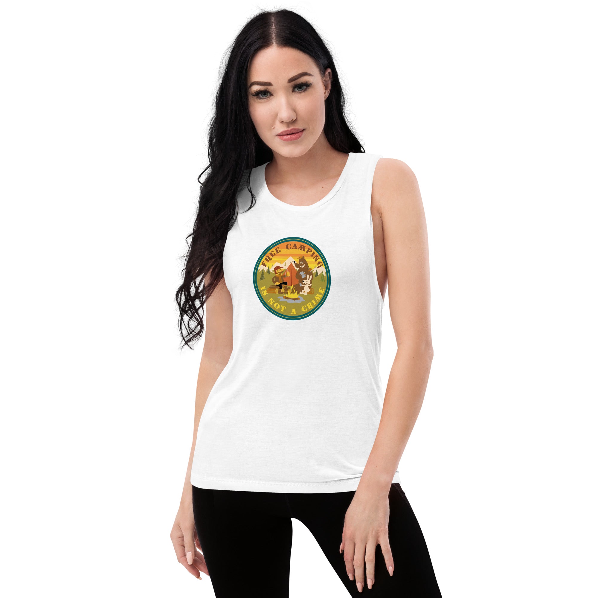 Ladies’ Muscle Tank Free camping is not a crime