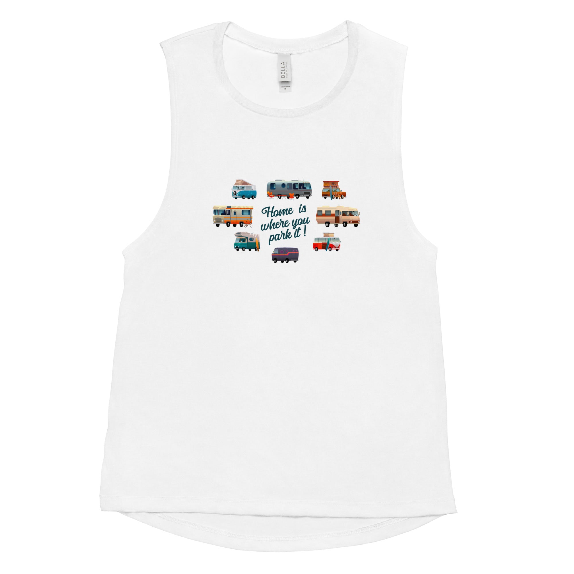 T-Shirt sans manches pour Femme Square Vintage Campers