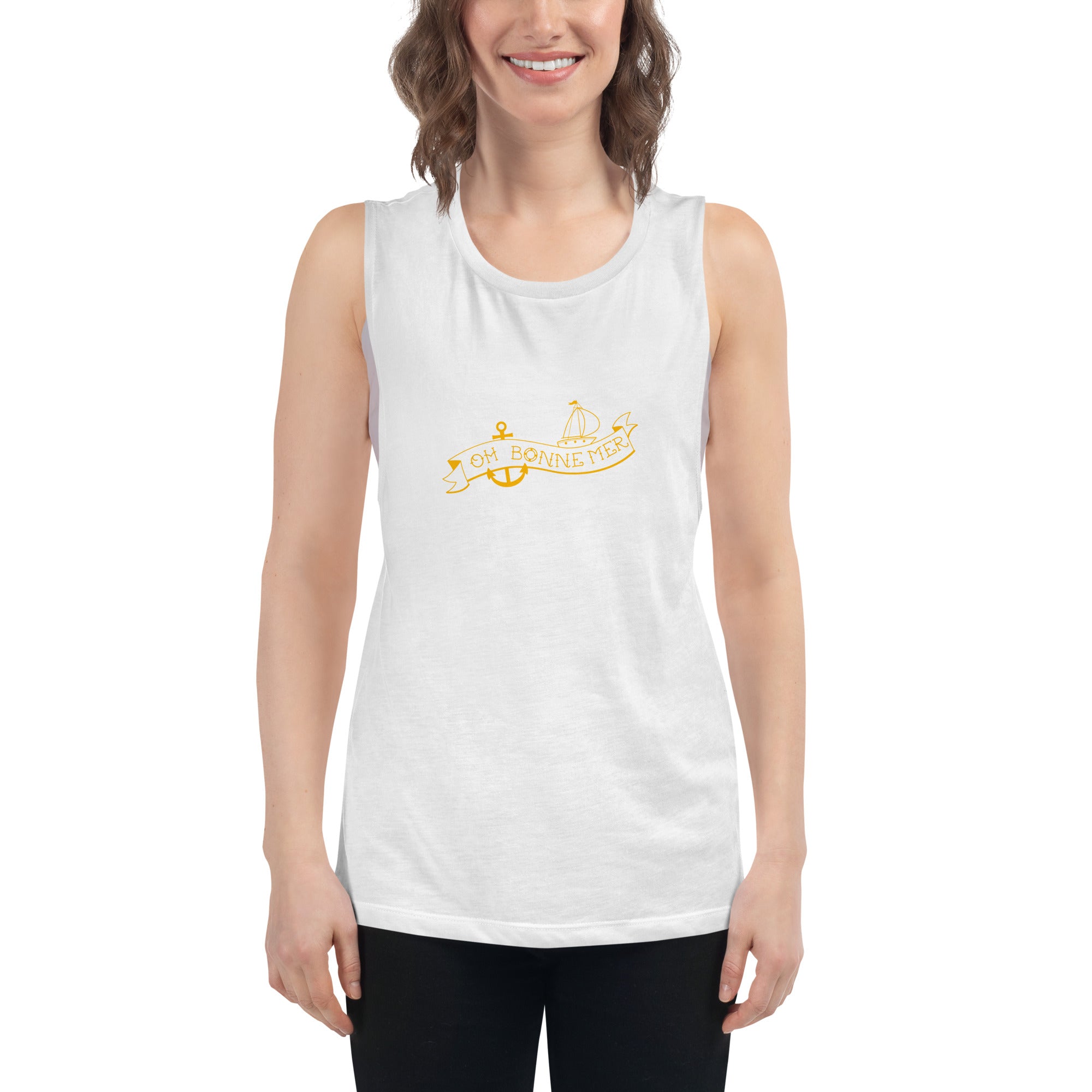 Ladies’ Muscle Tank Oh Bonne Mer Tattoo Gold