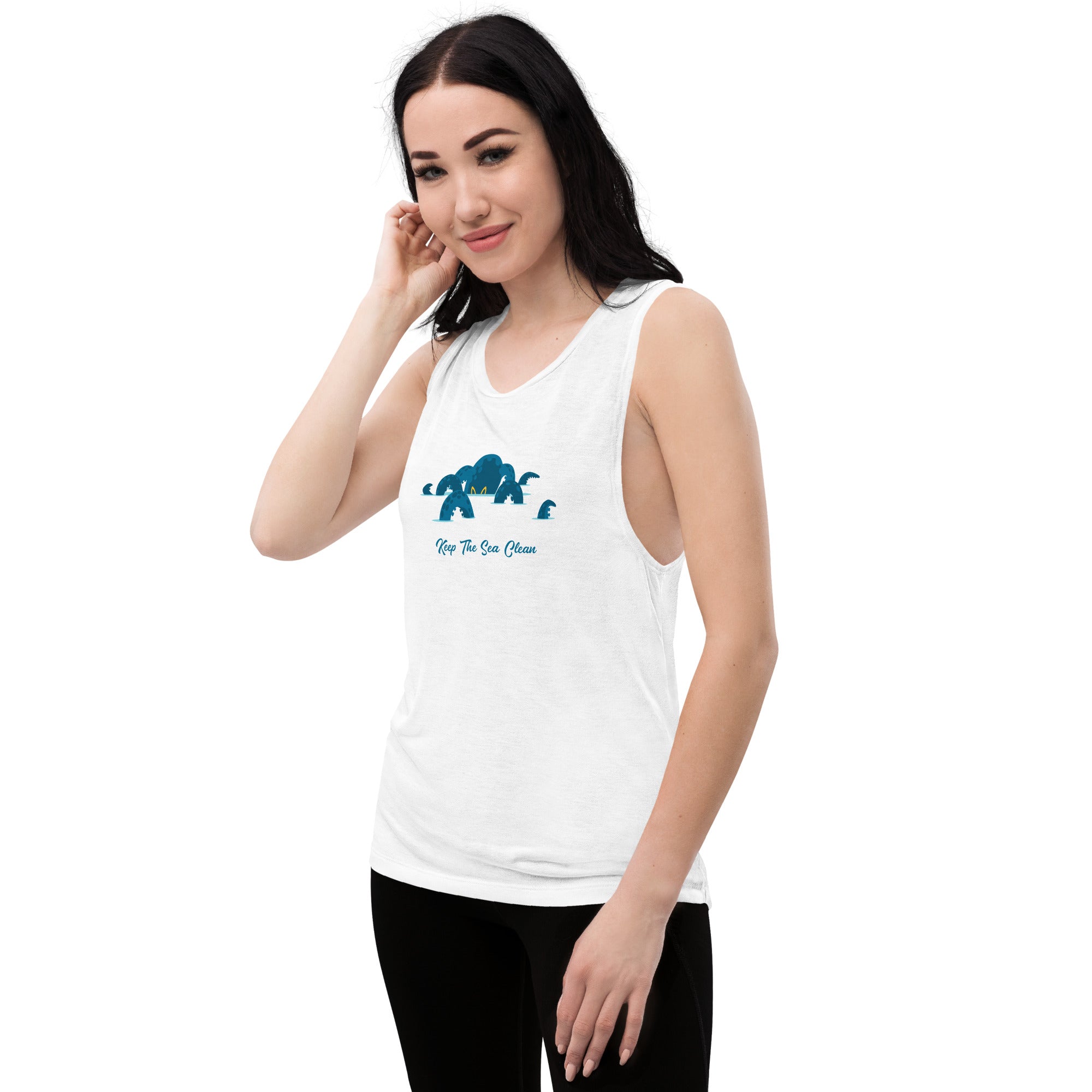 Ladies’ Muscle Tank Octopus Blue