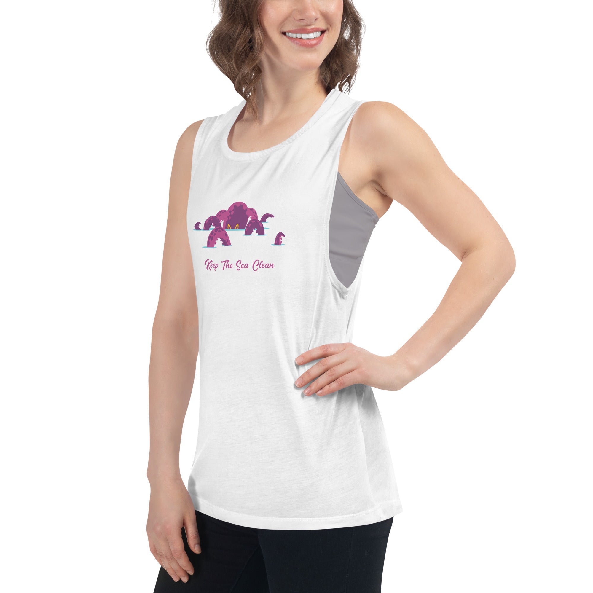 T-Shirt sans manches pour Femme Octopus Purple