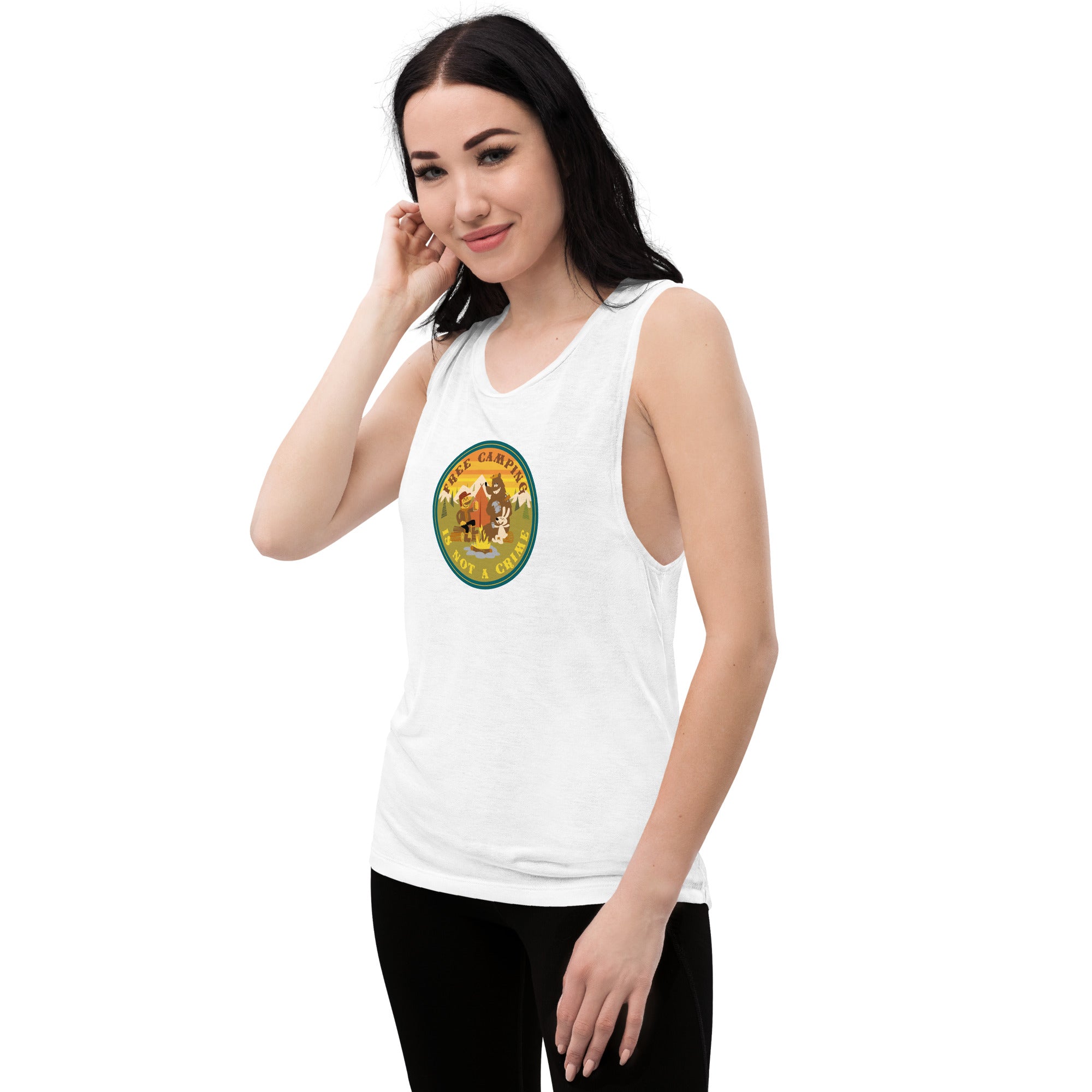 Ladies’ Muscle Tank Free camping is not a crime