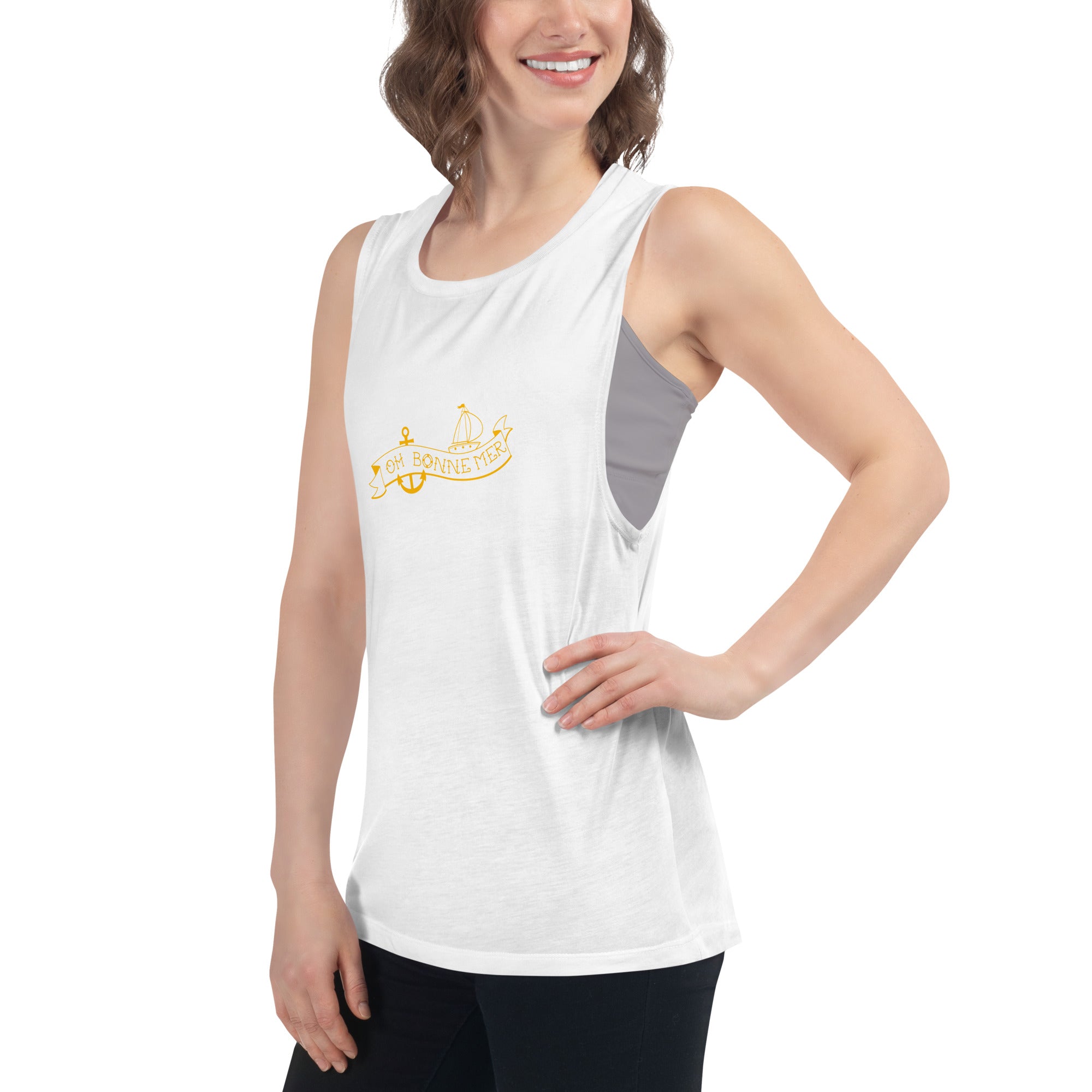 Ladies’ Muscle Tank Oh Bonne Mer Tattoo Gold