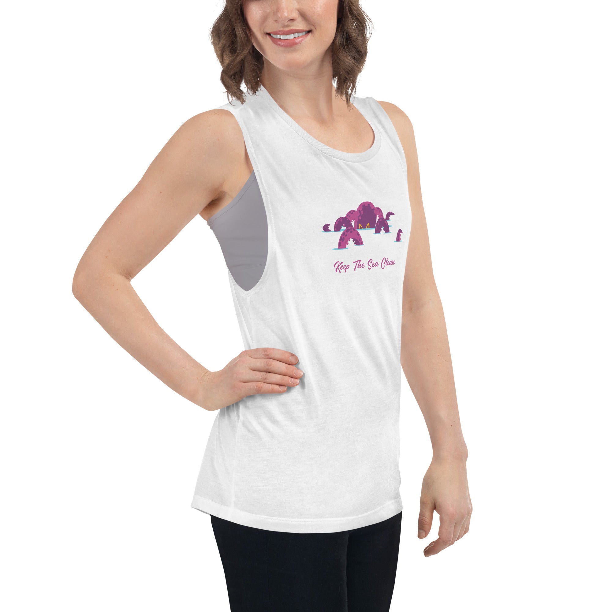 T-Shirt sans manches pour Femme Octopus Purple