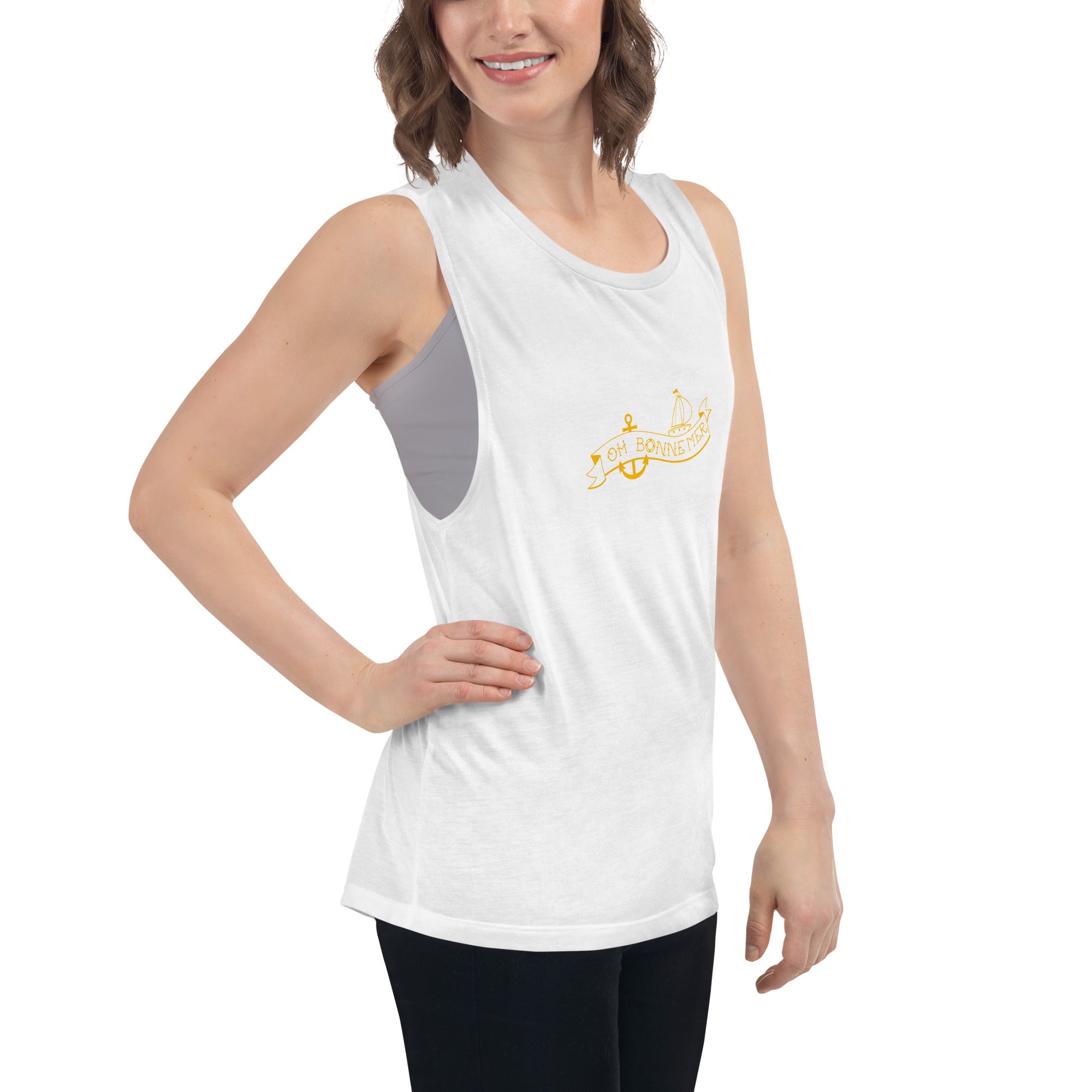 Ladies’ Muscle Tank Oh Bonne Mer Tattoo Gold