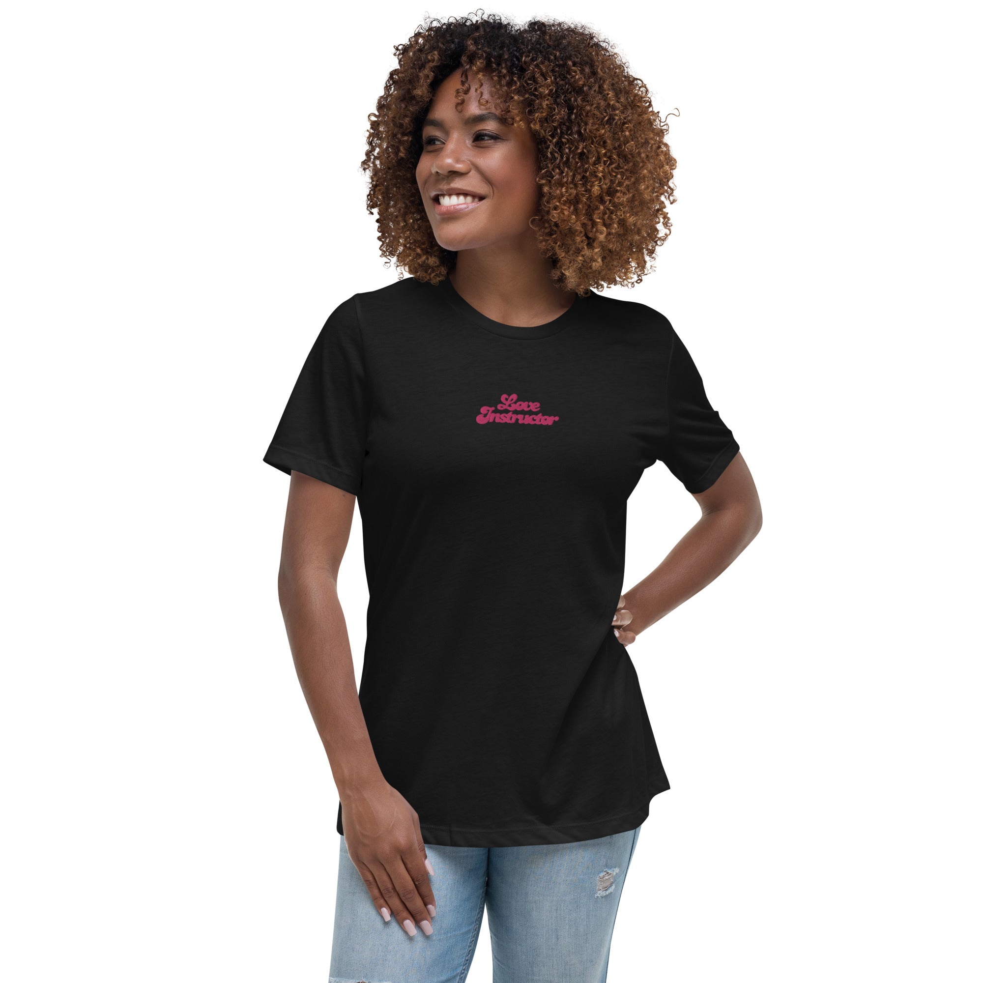 Women's Relaxed T-Shirt Love Instructor embroidered pattern