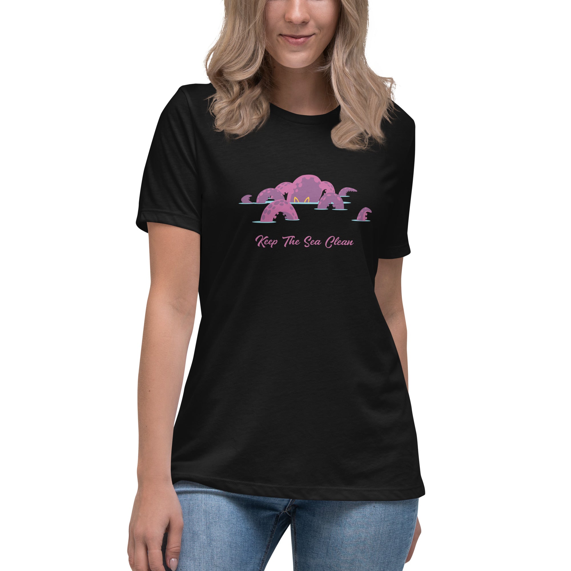 Women's Relaxed T-Shirt Octopus Purple