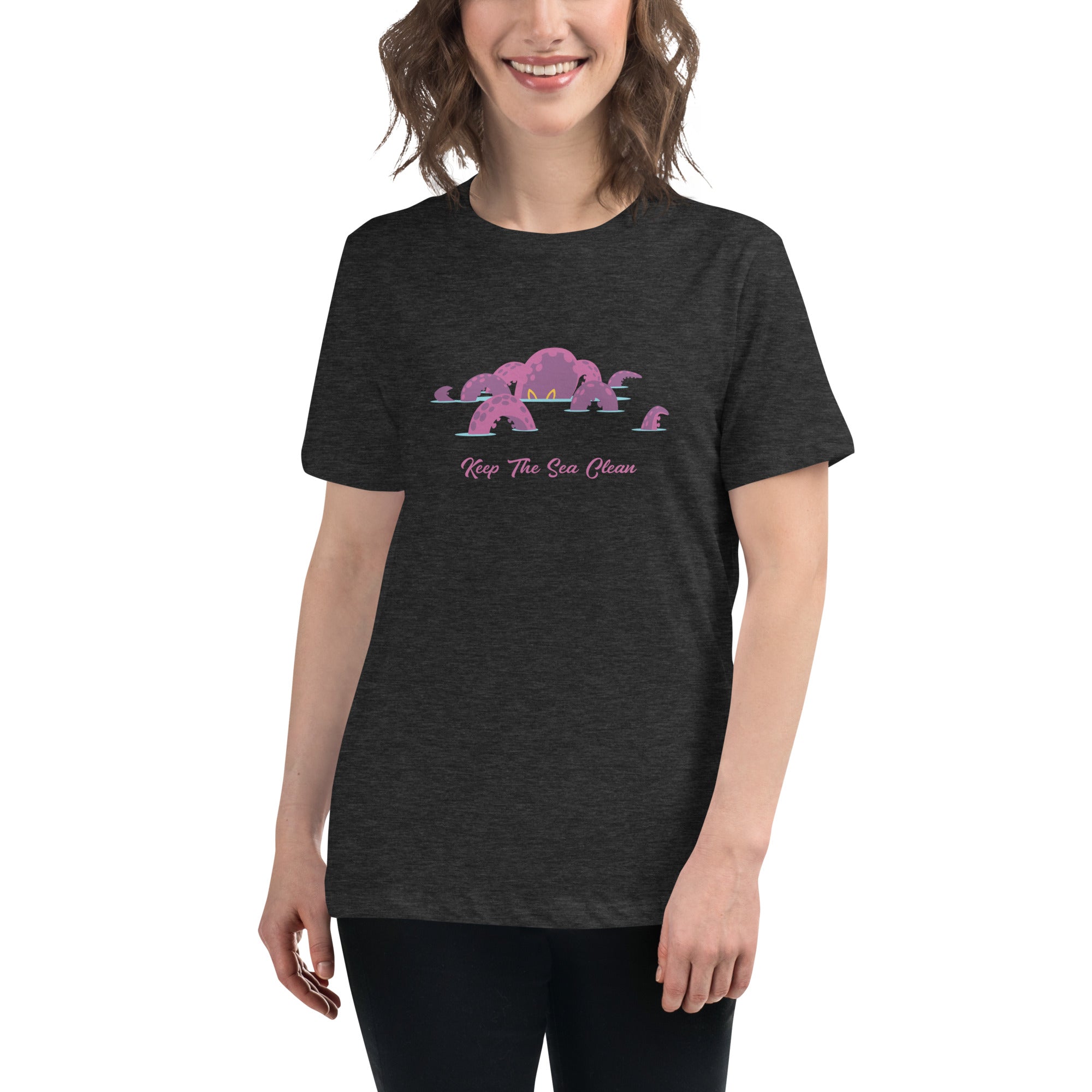 Women's Relaxed T-Shirt Octopus Purple