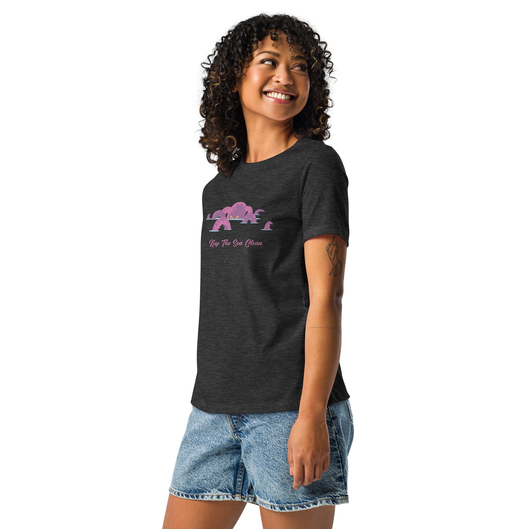 Women's Relaxed T-Shirt Octopus Purple