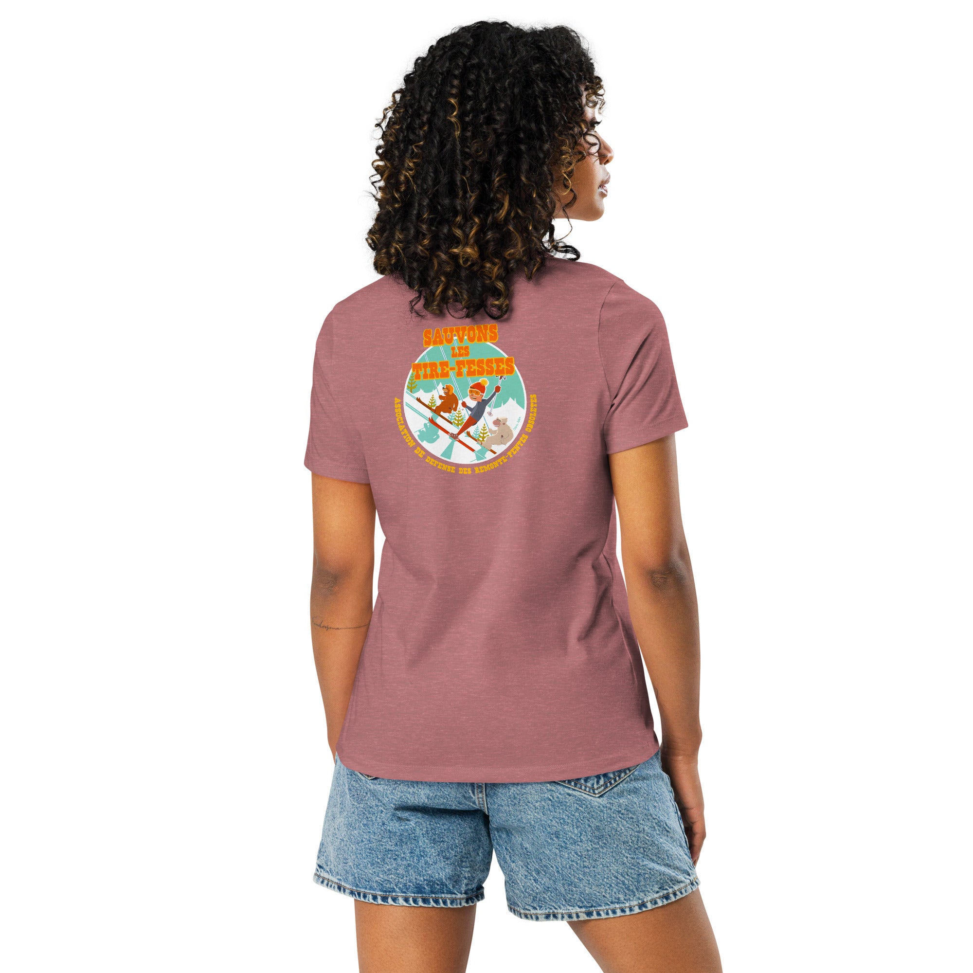 Women's Relaxed T-Shirt Sauvons les Tires-fesses (front & back)