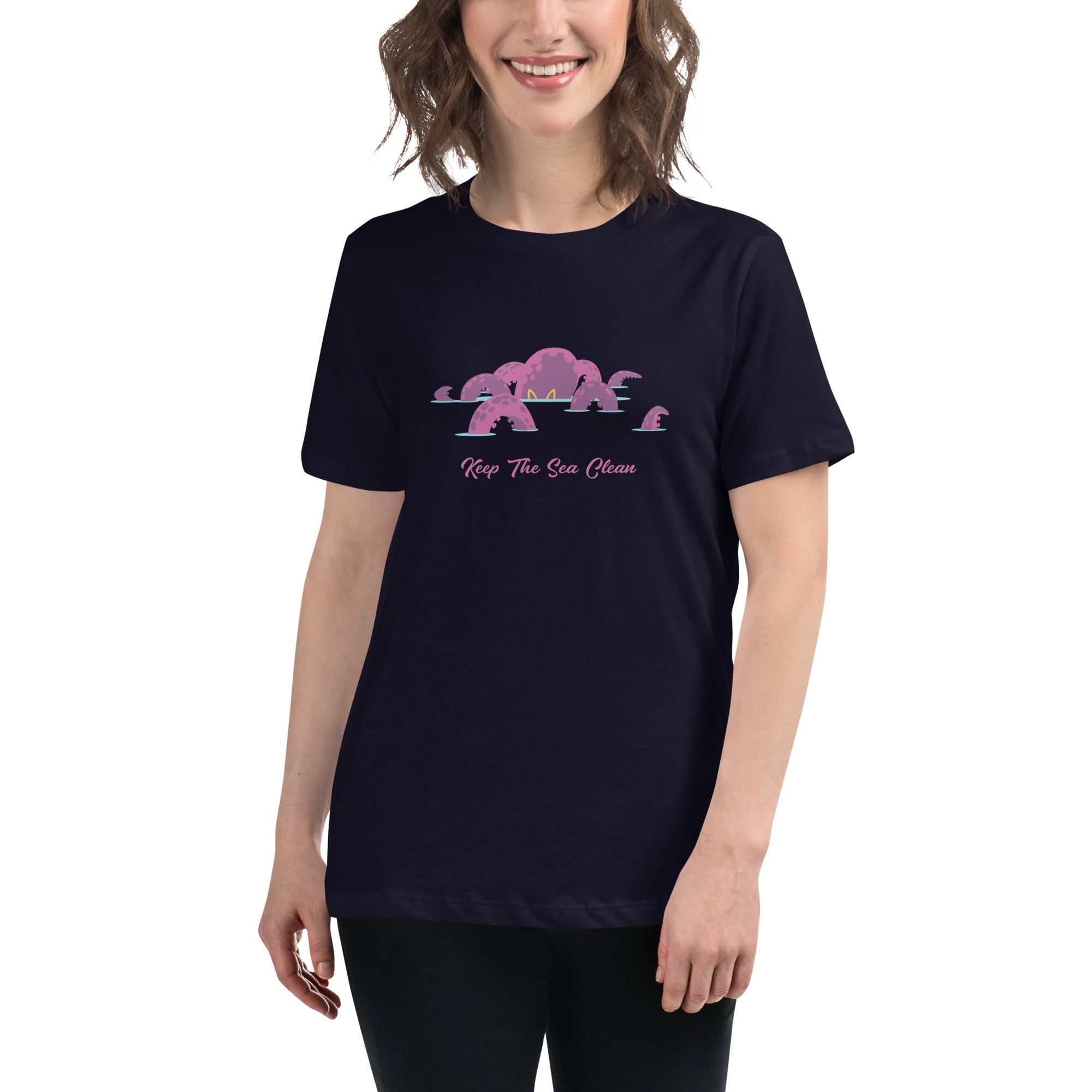 Women's Relaxed T-Shirt Octopus Purple