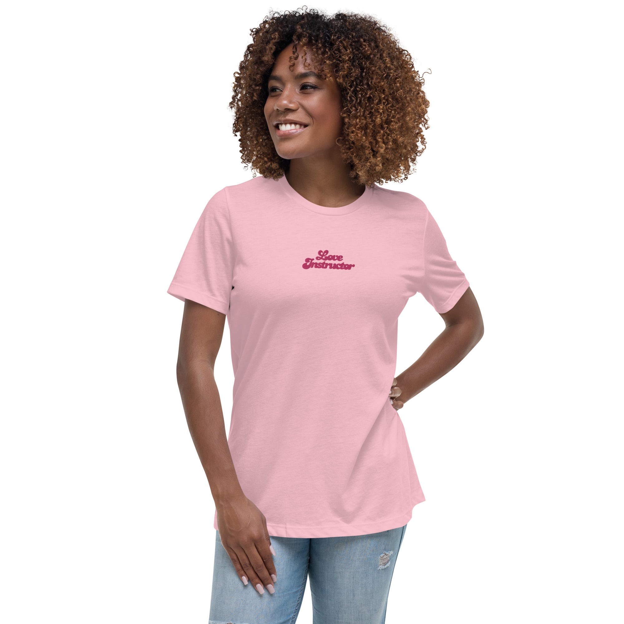 T-shirt décontracté pour femme Love Instructor brodé