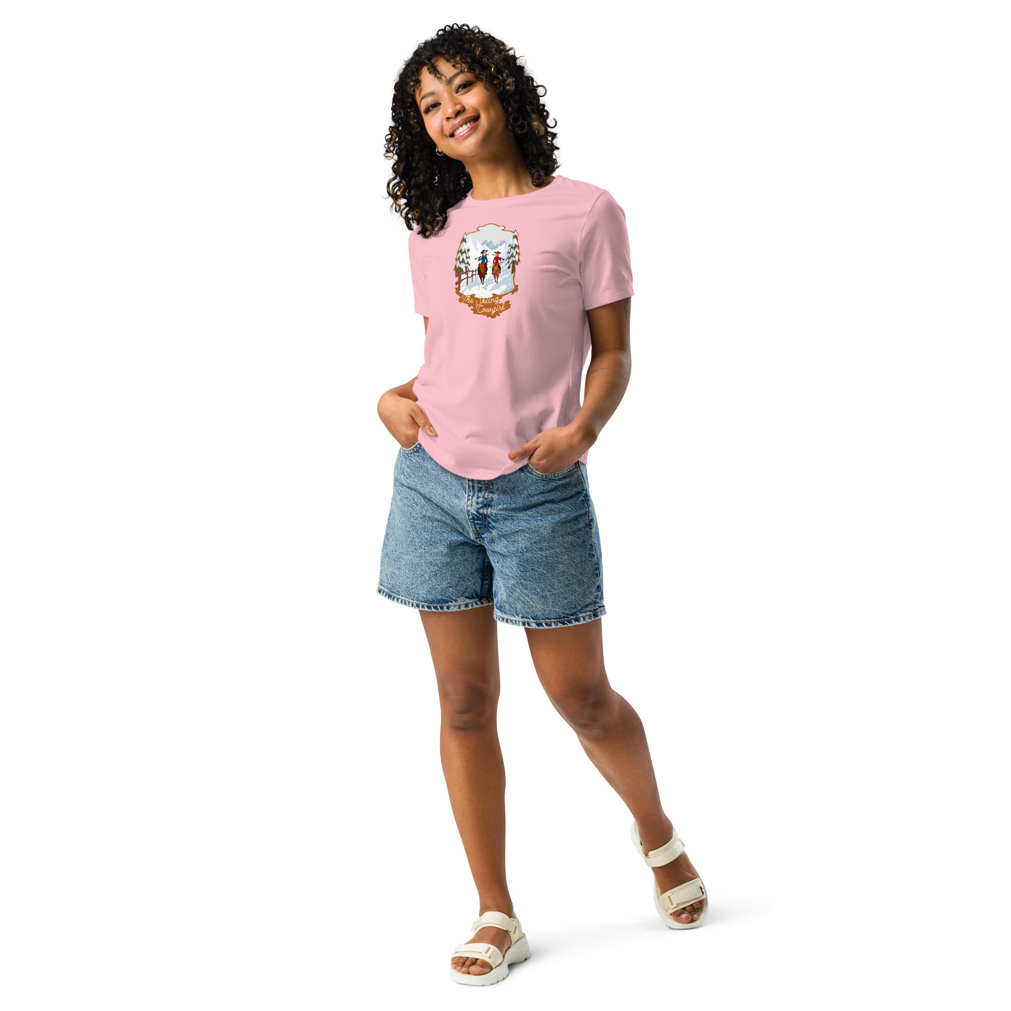 Women's Relaxed T-Shirt The Skiing Cowgirl