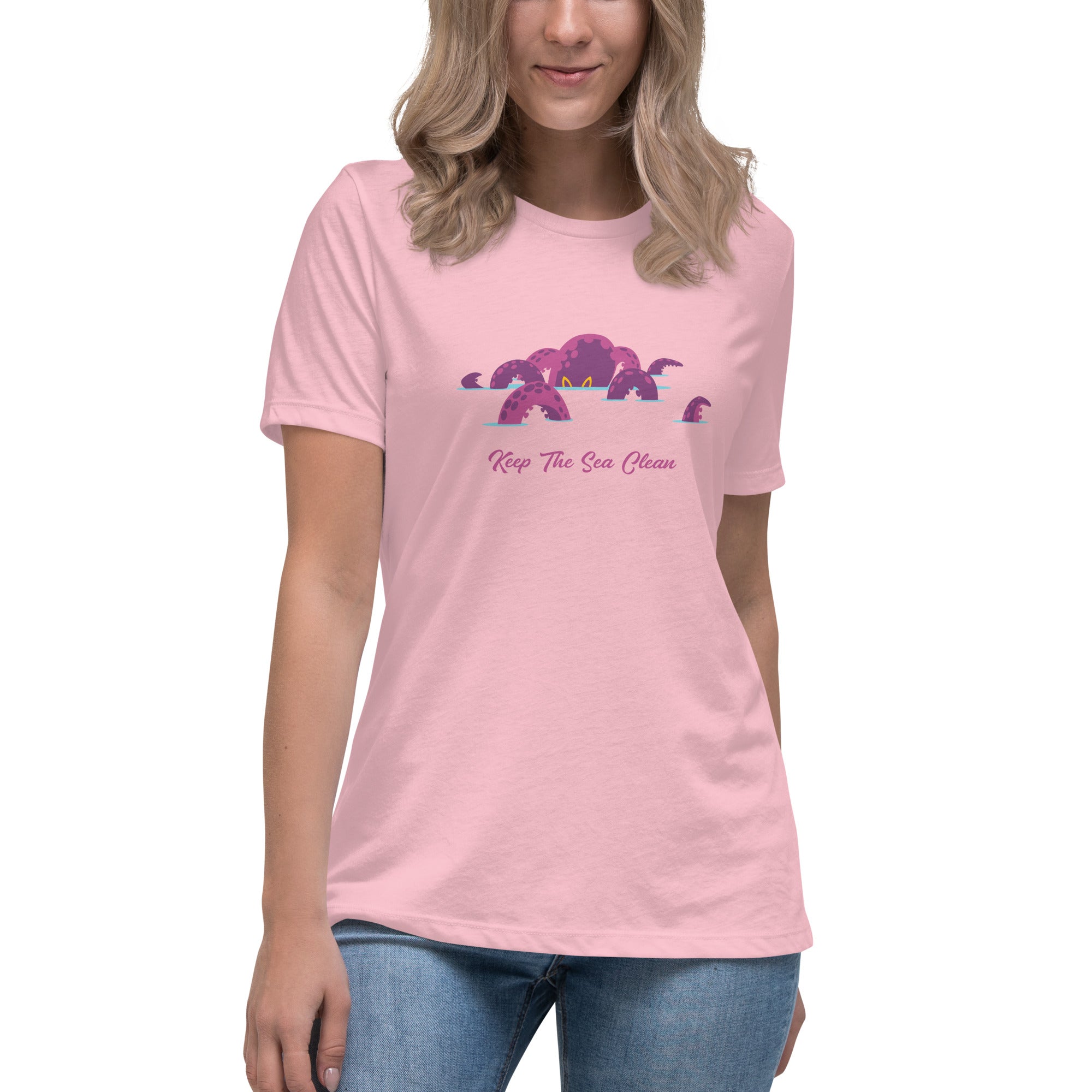 Women's Relaxed T-Shirt Octopus Purple