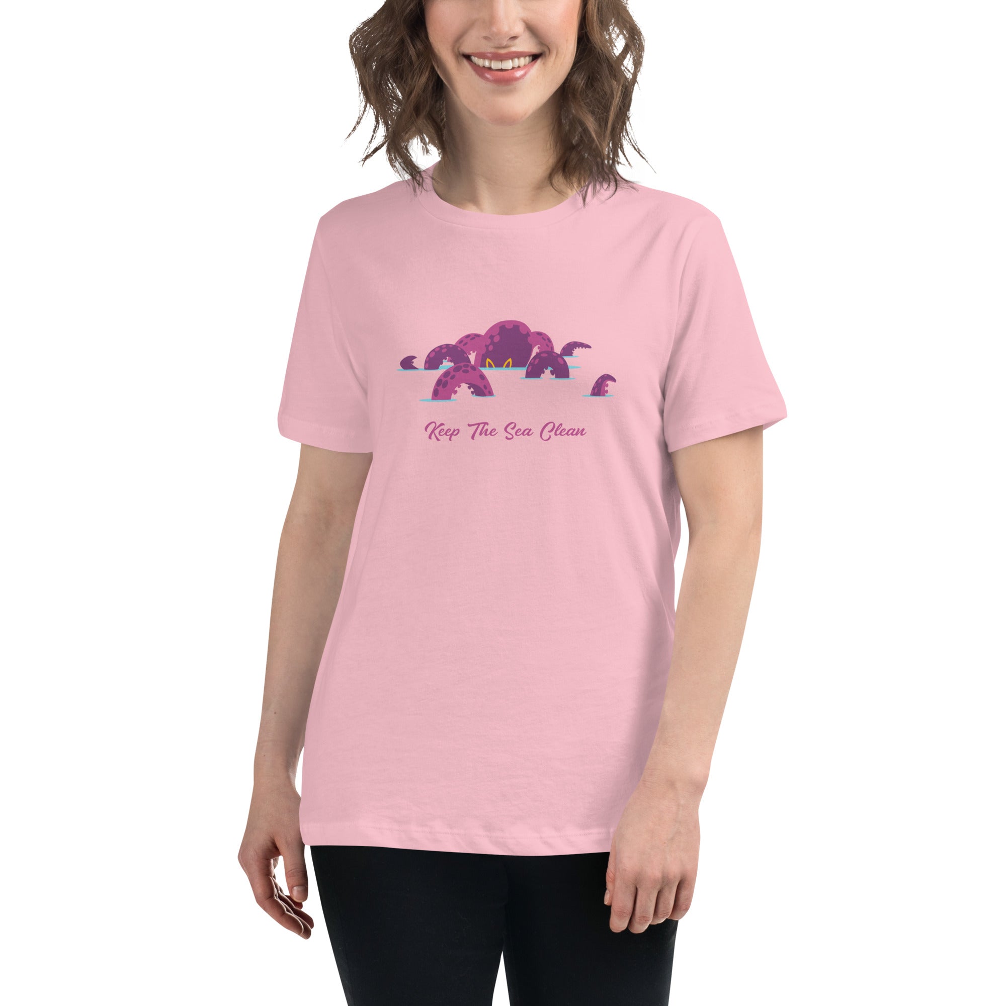 Women's Relaxed T-Shirt Octopus Purple