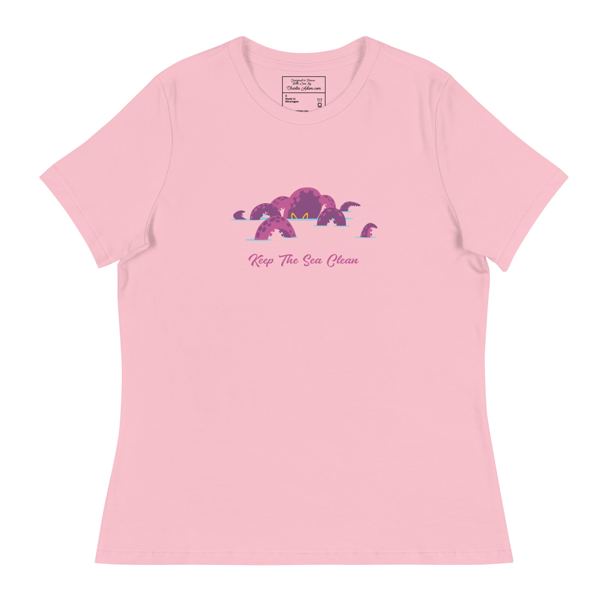 Women's Relaxed T-Shirt Octopus Purple