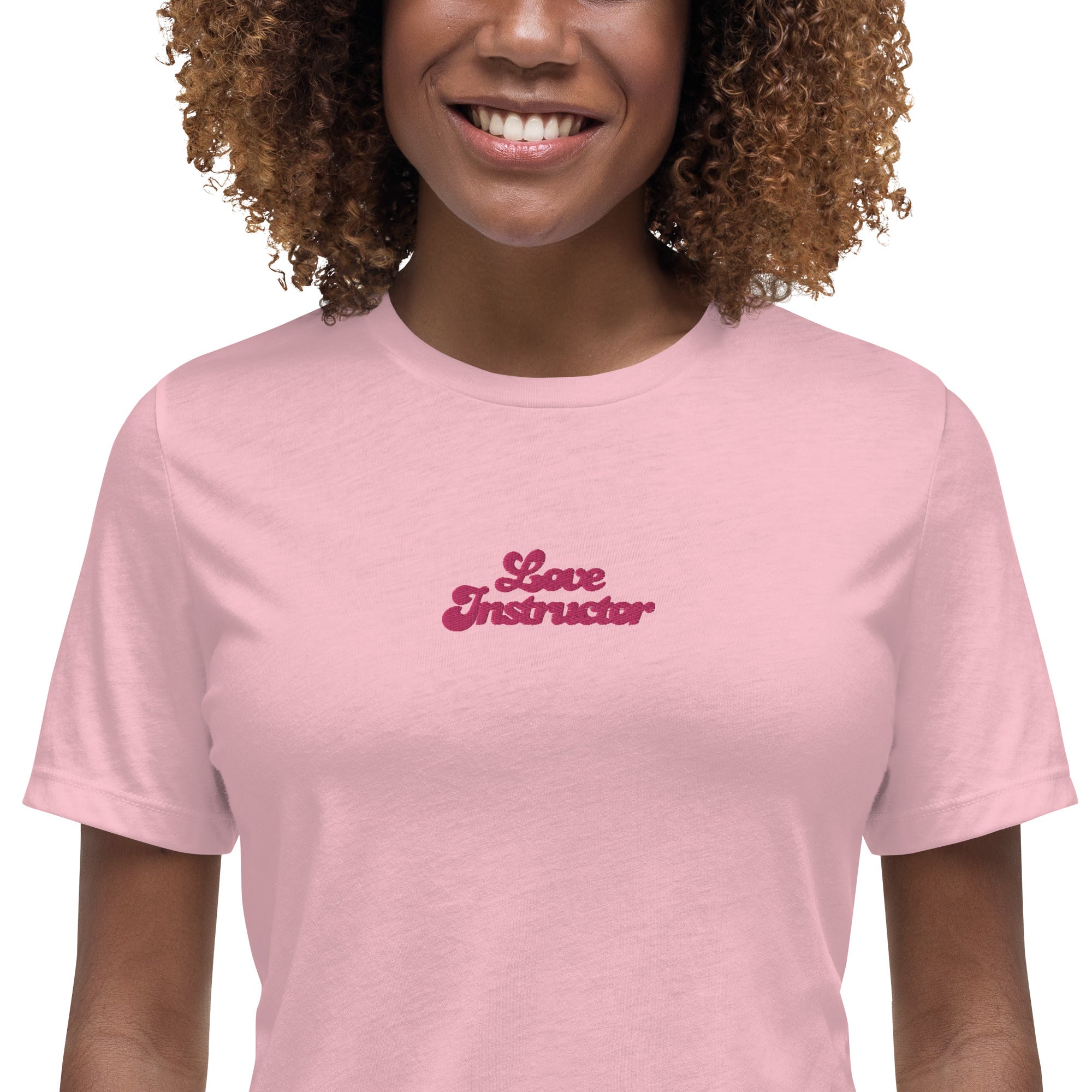 T-shirt décontracté pour femme Love Instructor brodé