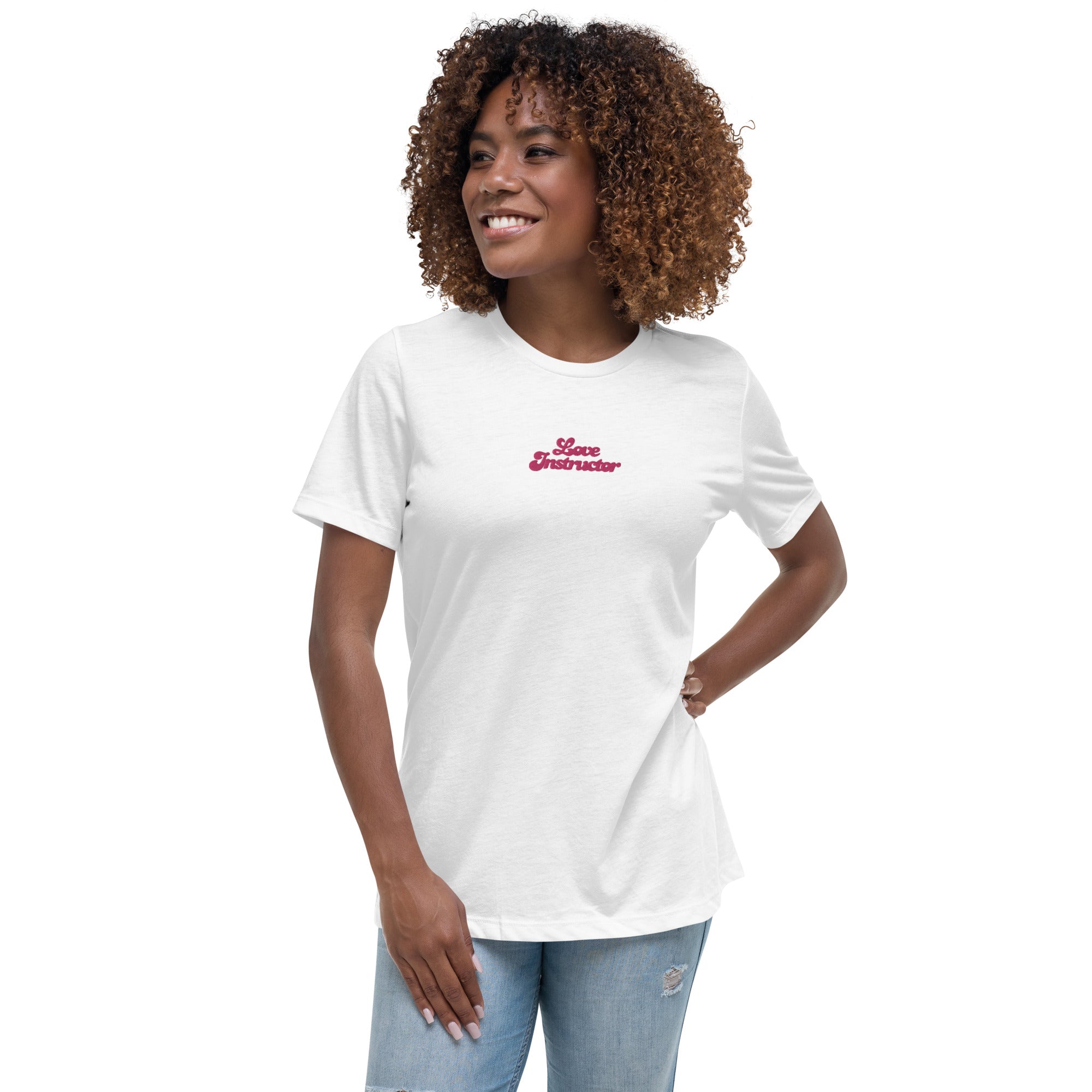 Women's Relaxed T-Shirt Love Instructor embroidered pattern