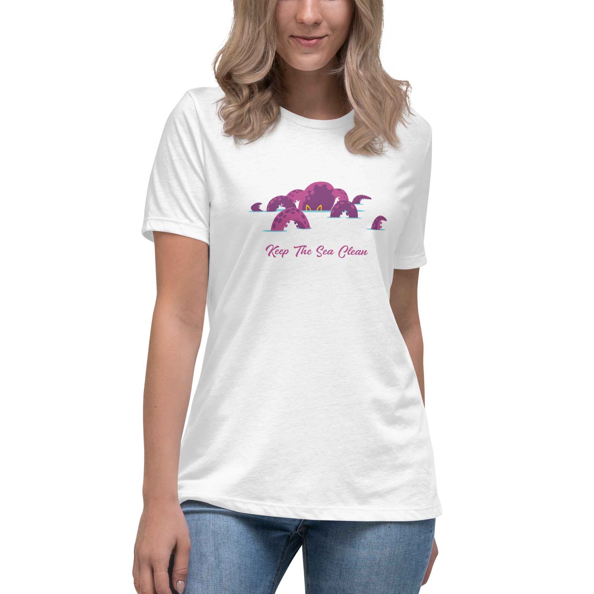 Women's Relaxed T-Shirt Octopus Purple