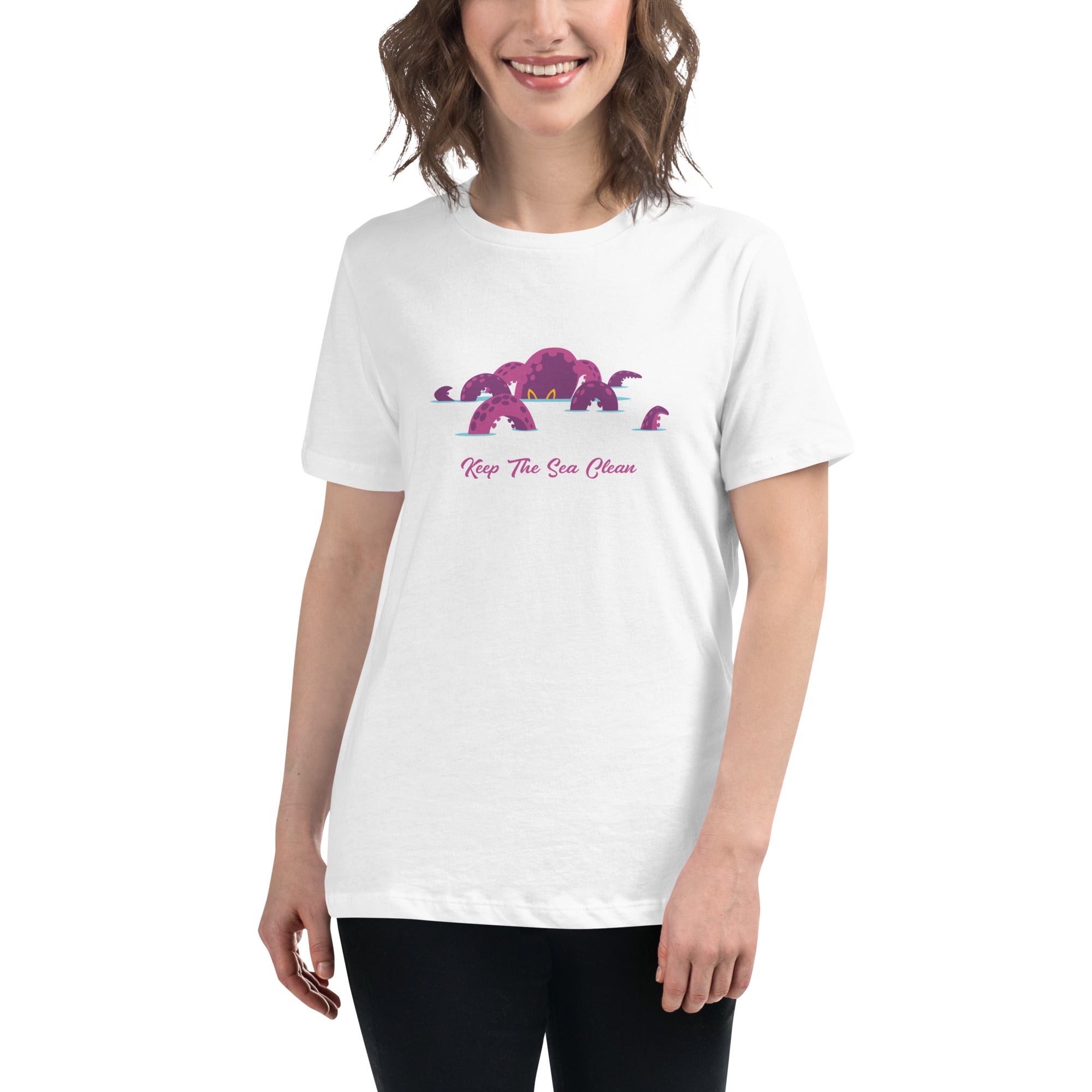 Women's Relaxed T-Shirt Octopus Purple