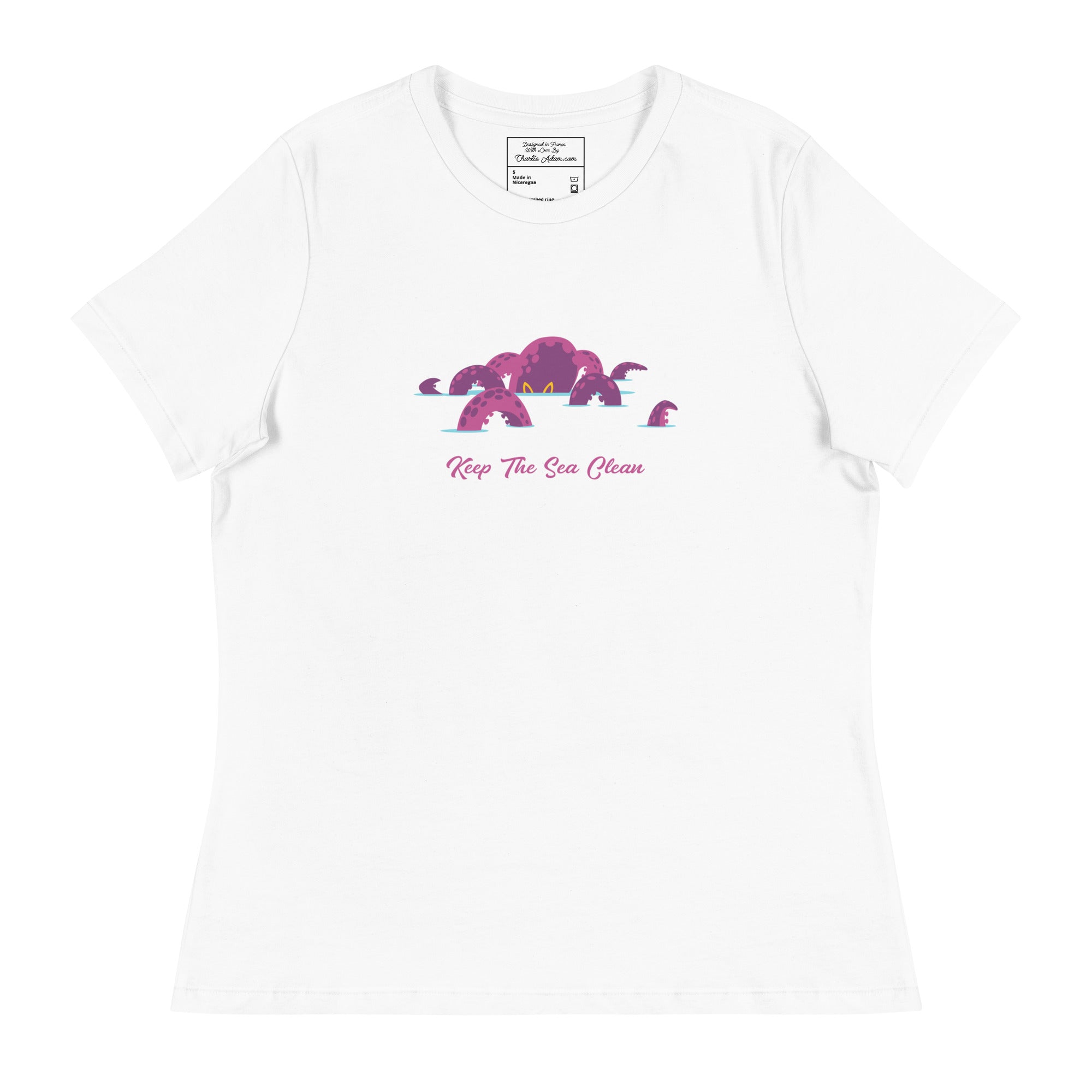 Women's Relaxed T-Shirt Octopus Purple