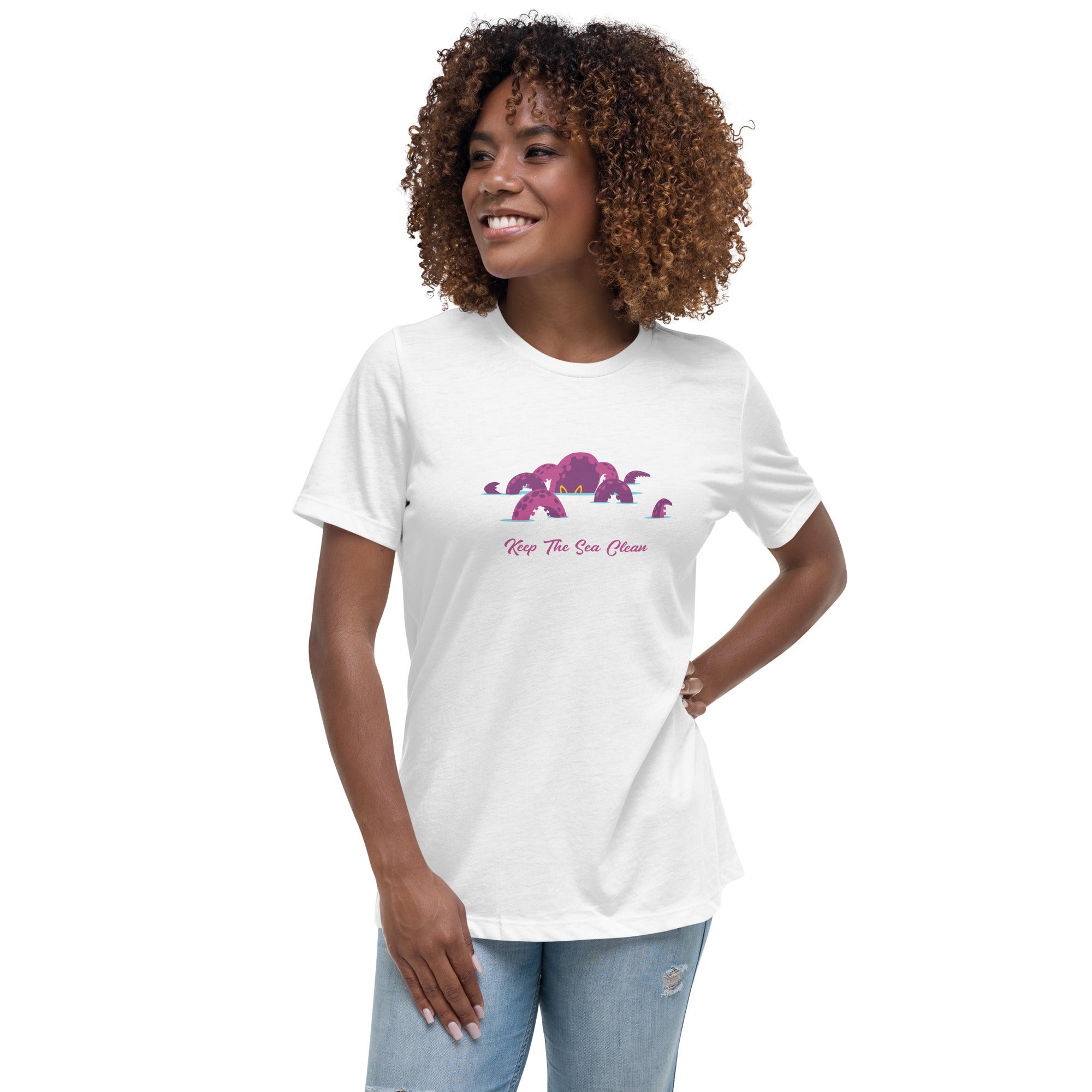 Women's Relaxed T-Shirt Octopus Purple