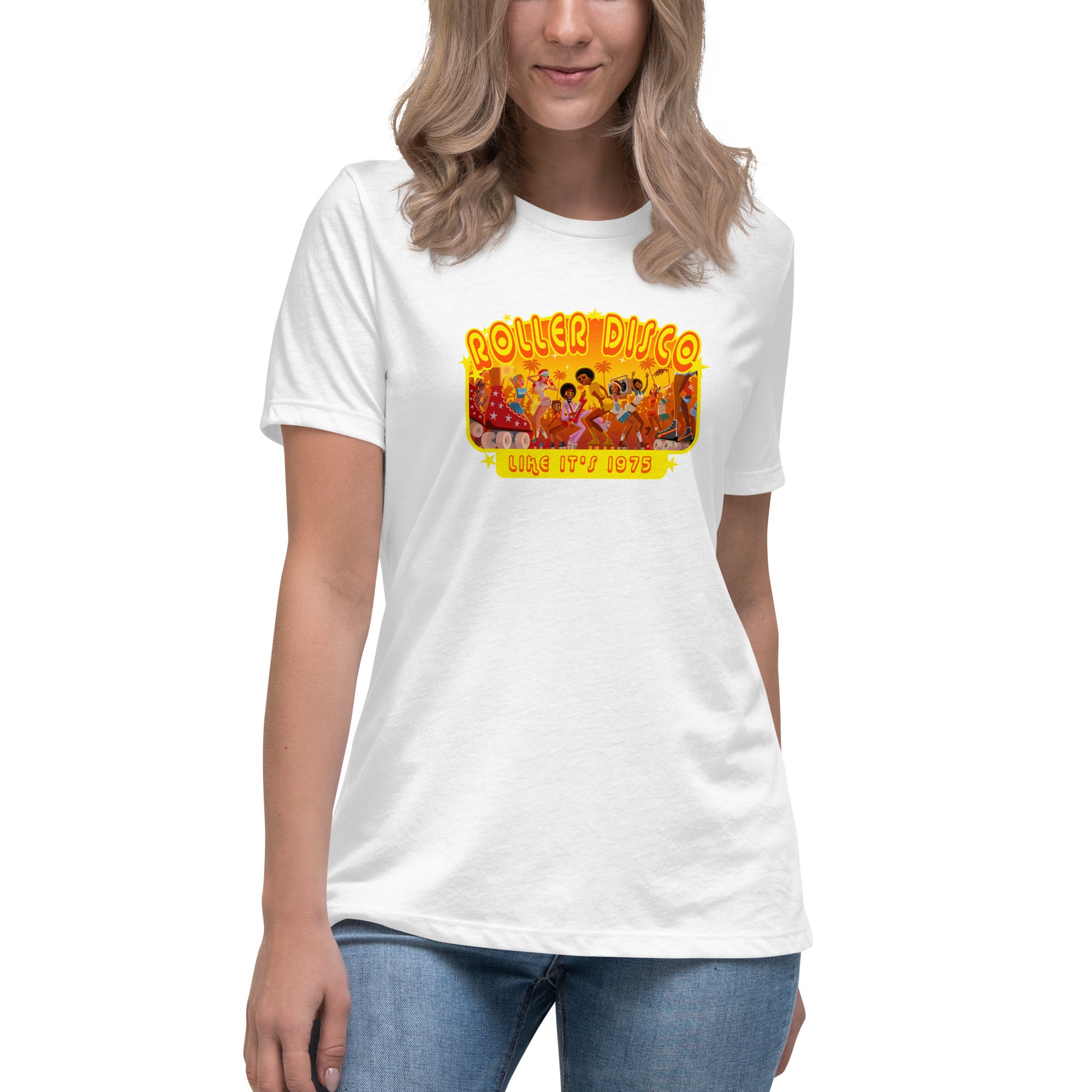 T-shirt décontracté pour femme Roller Disco 1975