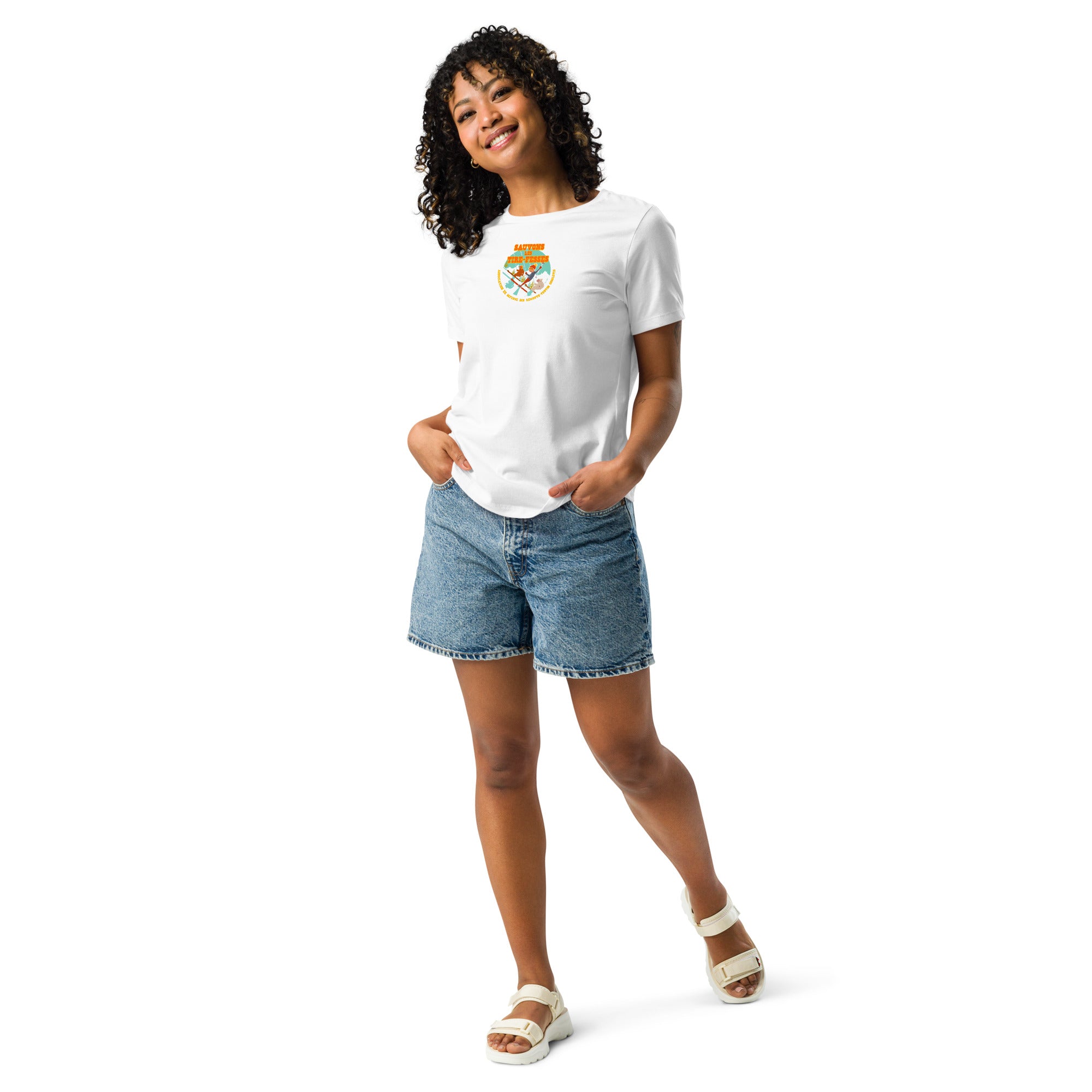 T-shirt décontracté pour femme Sauvons les Tires-fesses (face & dos)