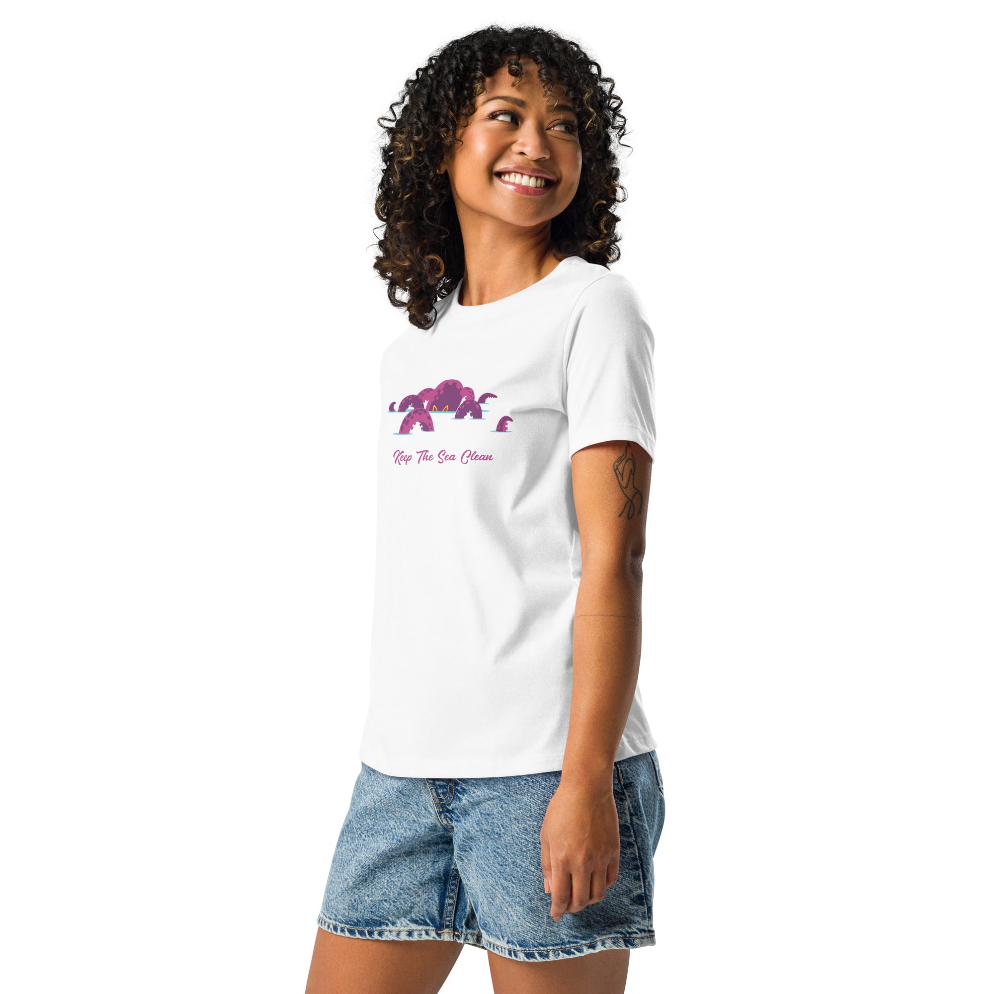 Women's Relaxed T-Shirt Octopus Purple