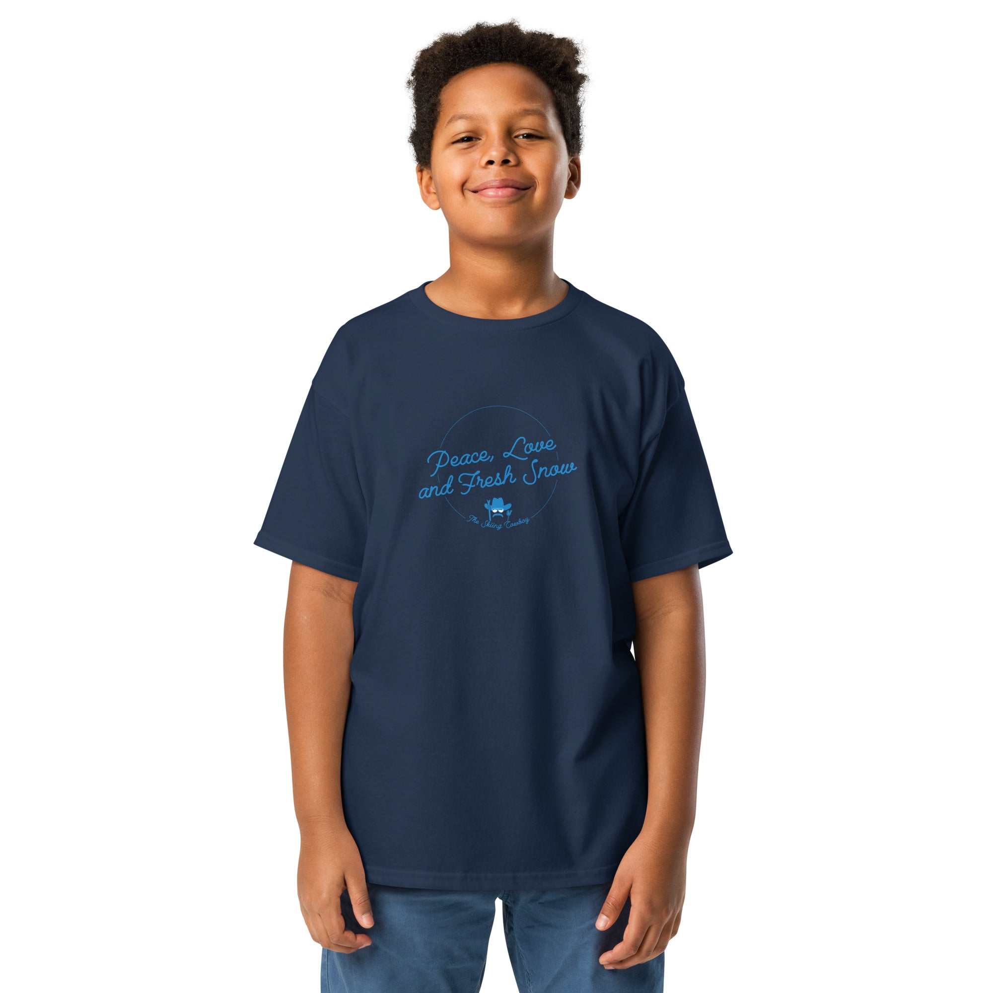 Youth heavy blend t-shirt Peace, Love and Fresh Snow