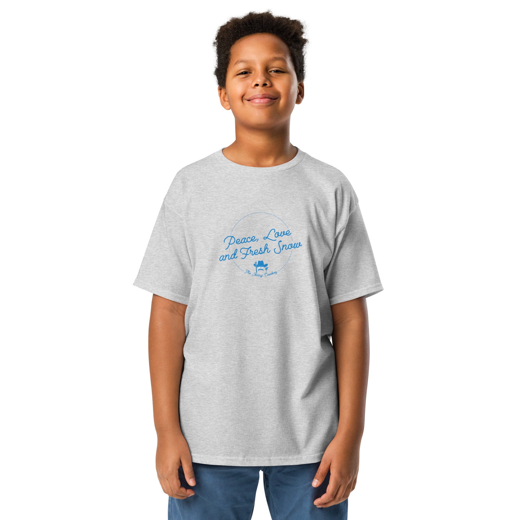 T-shirt épais enfant Peace, Love and Fresh Snow