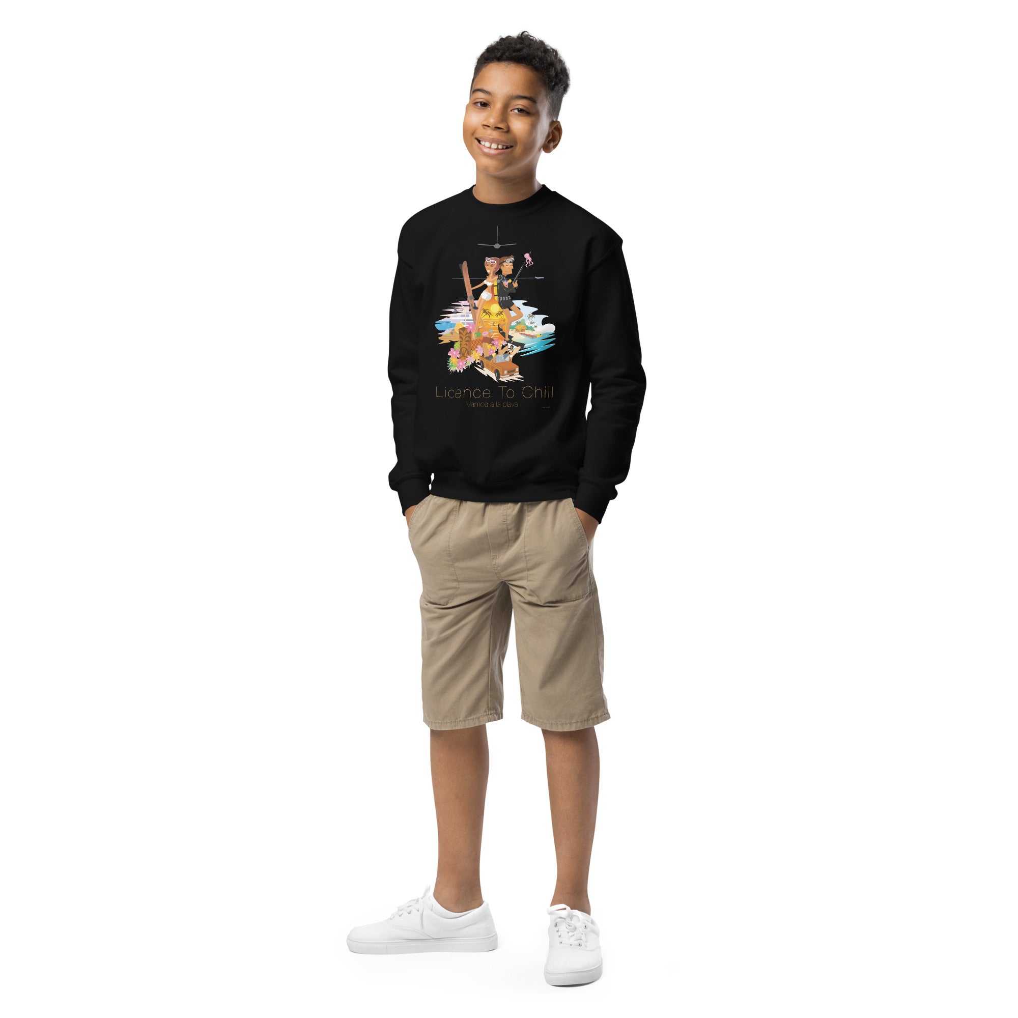 Youth crewneck sweatshirt License to Chill Vamos a la Playa