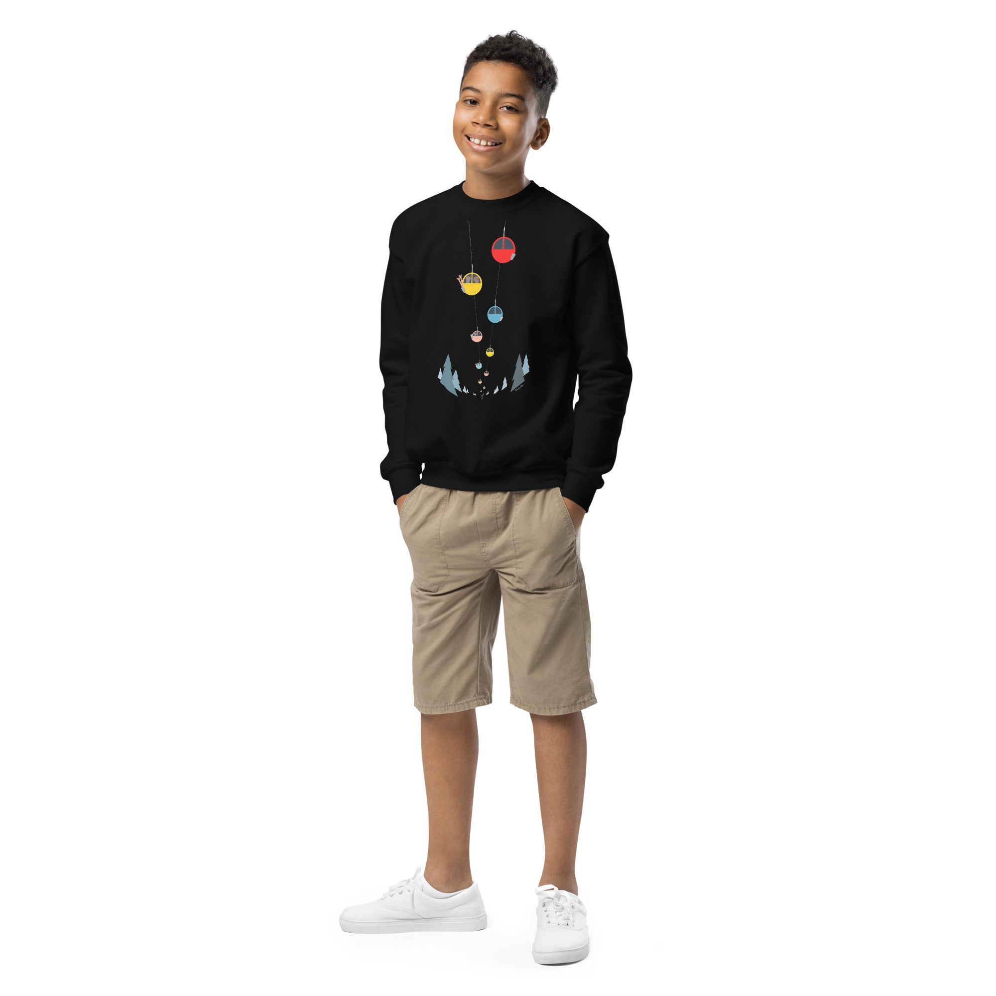 Youth crewneck sweatshirt Gondolas in the mist