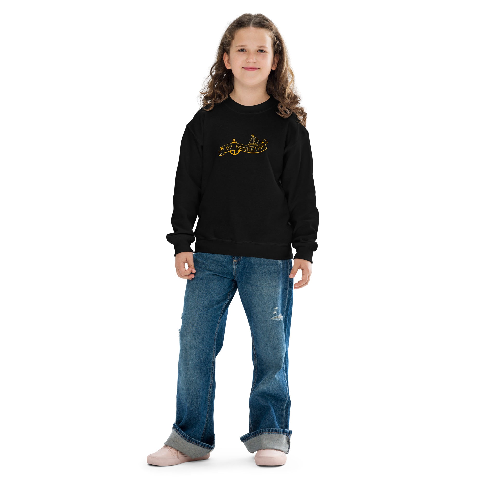 Youth crewneck sweatshirt Oh Bonne Mer Tattoo Gold