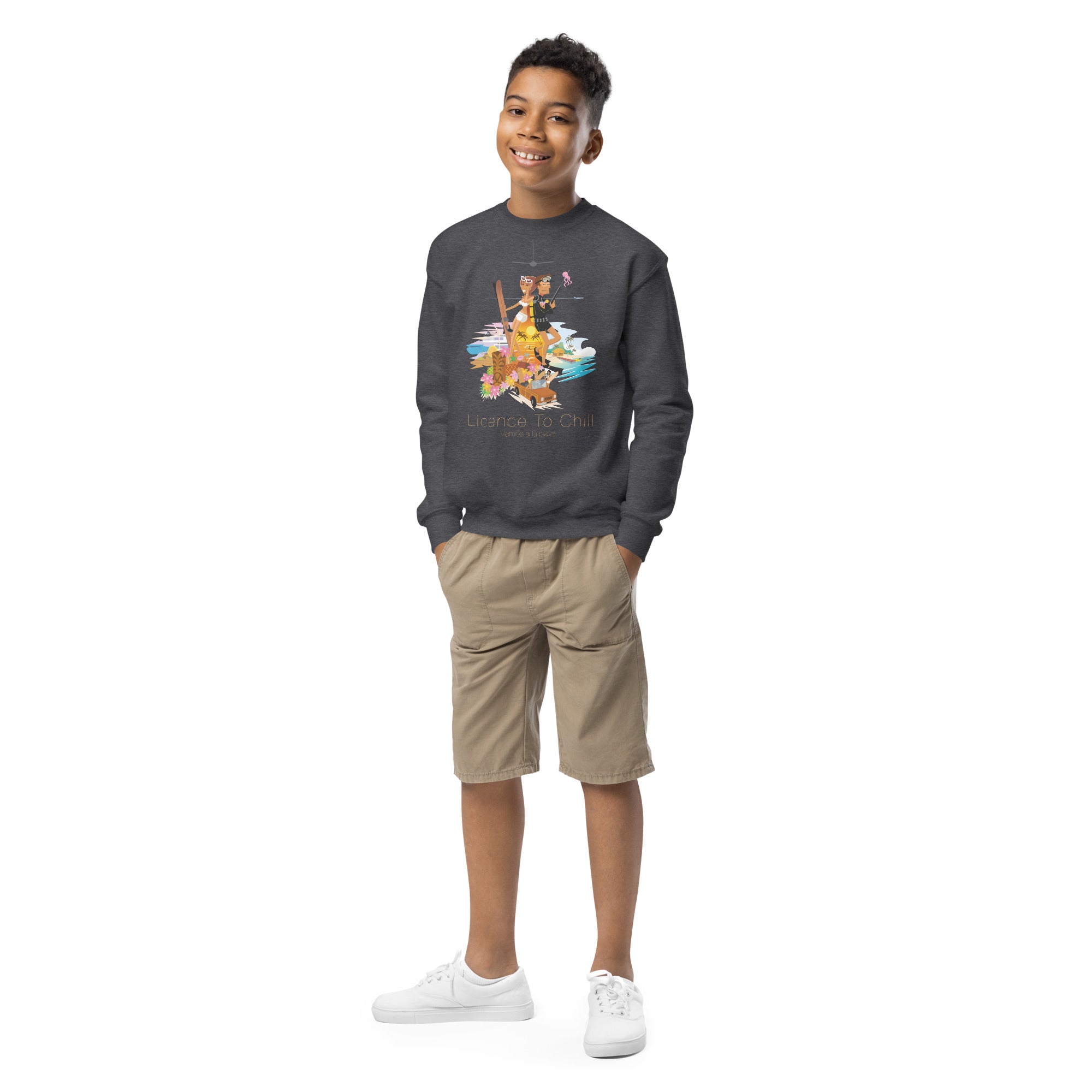 Youth crewneck sweatshirt License to Chill Vamos a la Playa