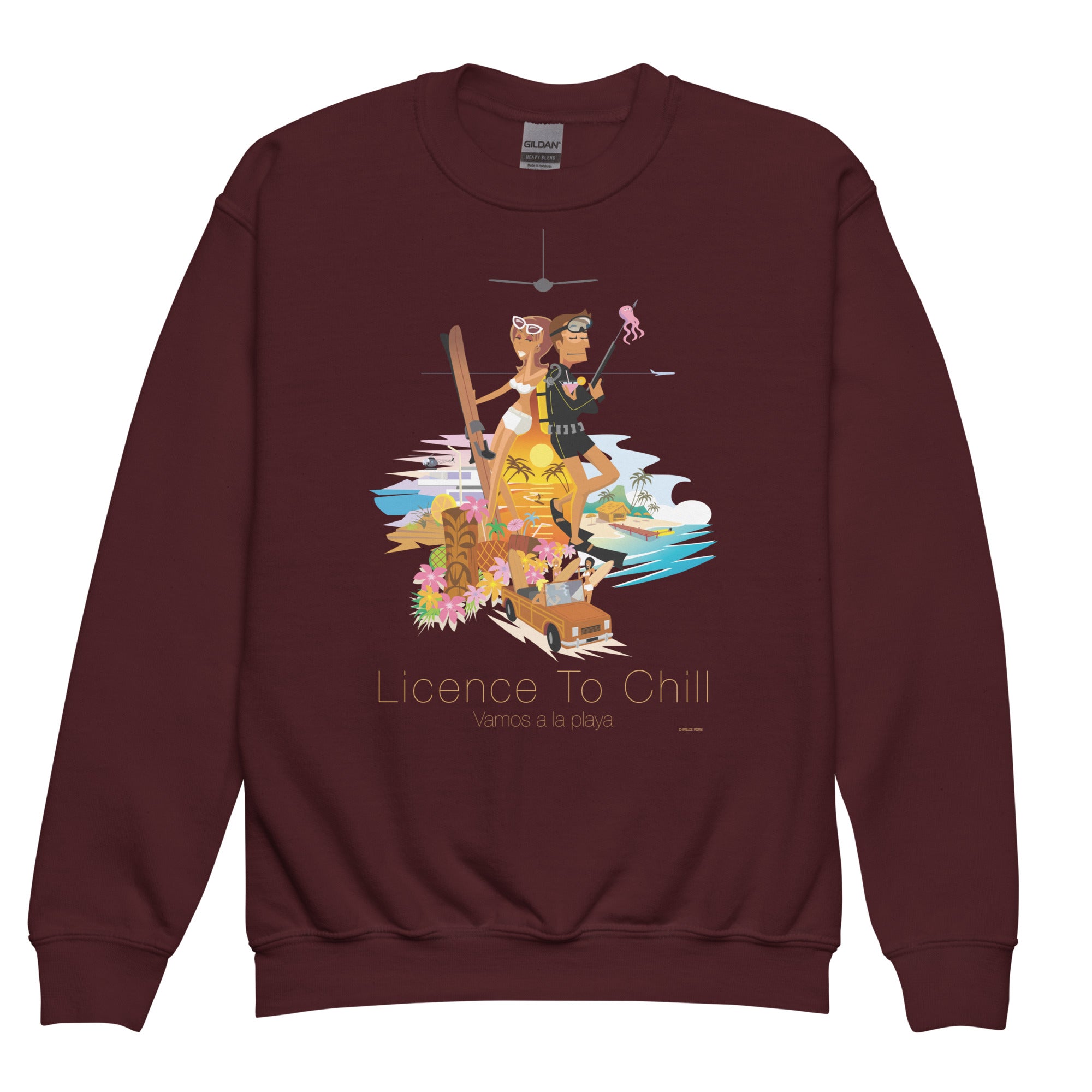 Youth crewneck sweatshirt License to Chill Vamos a la Playa