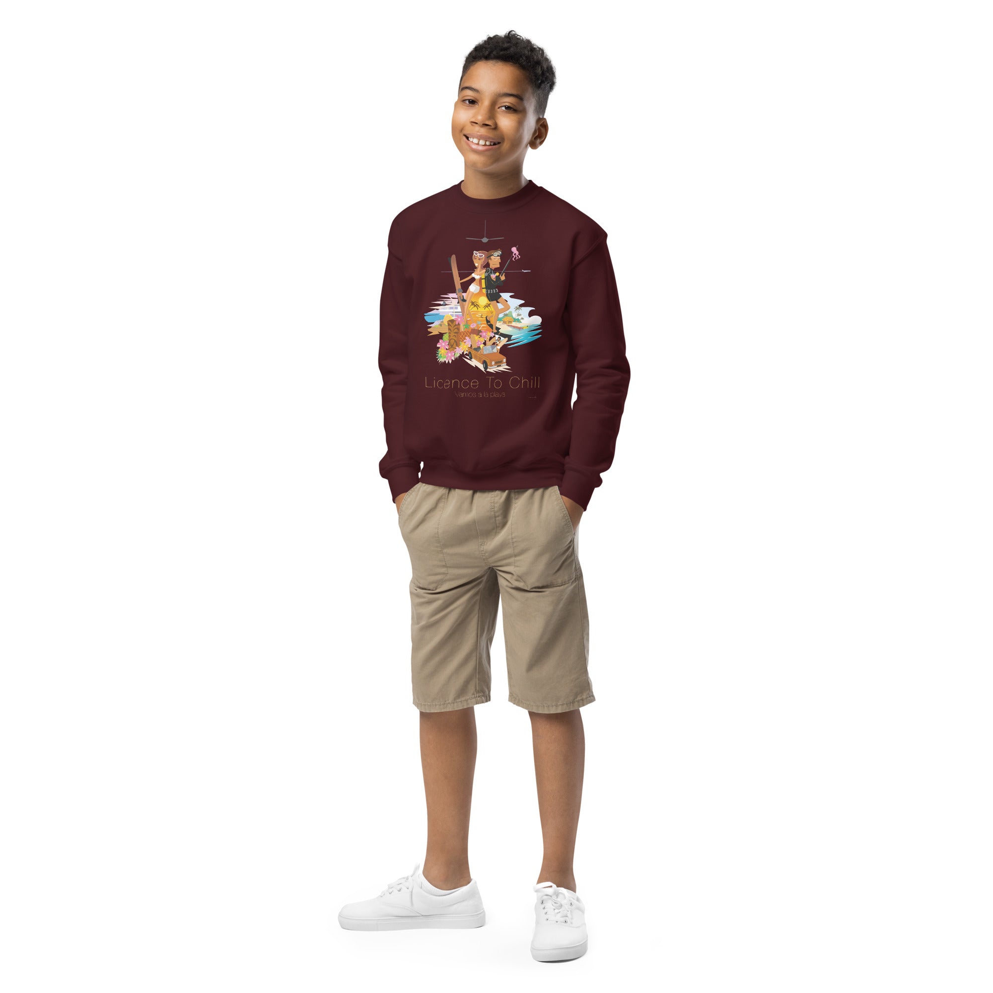 Youth crewneck sweatshirt License to Chill Vamos a la Playa