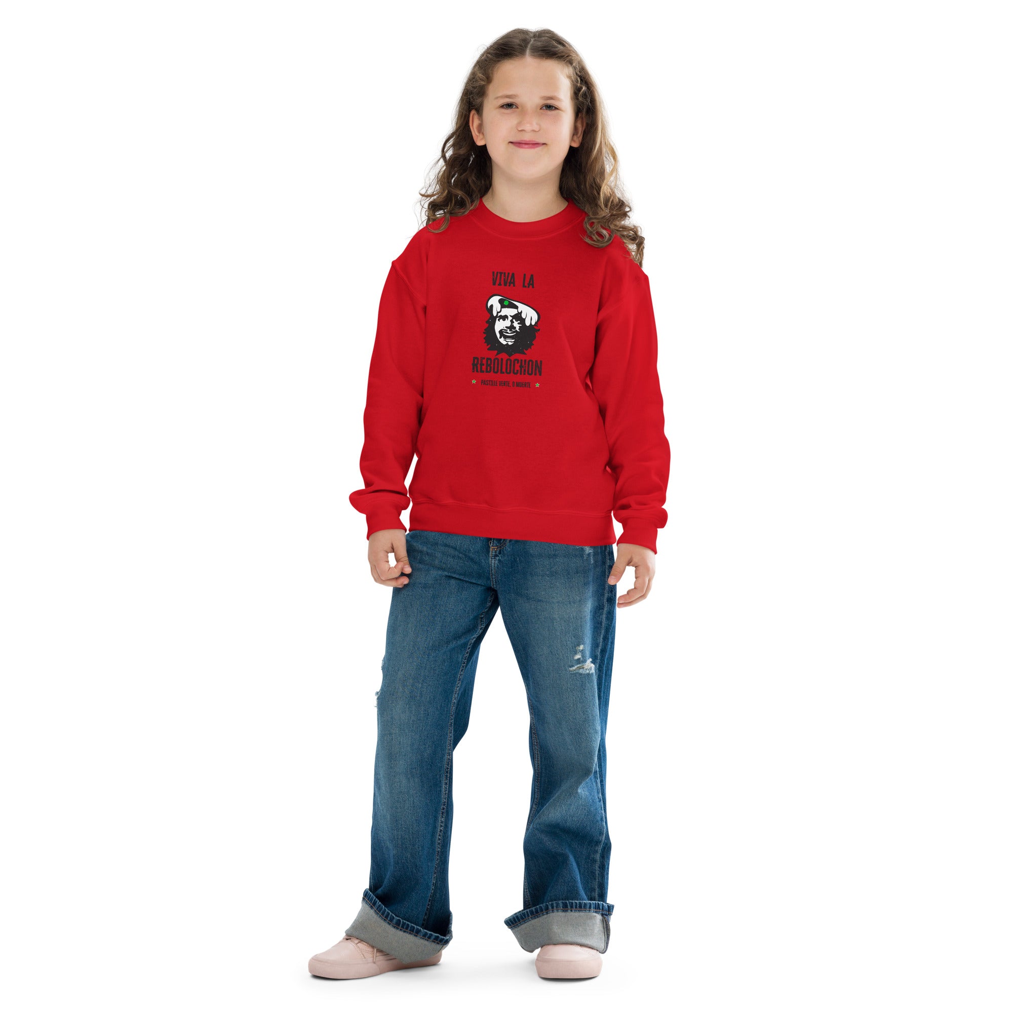 Sweat classique enfant Viva la Rebolochon sur fond clair