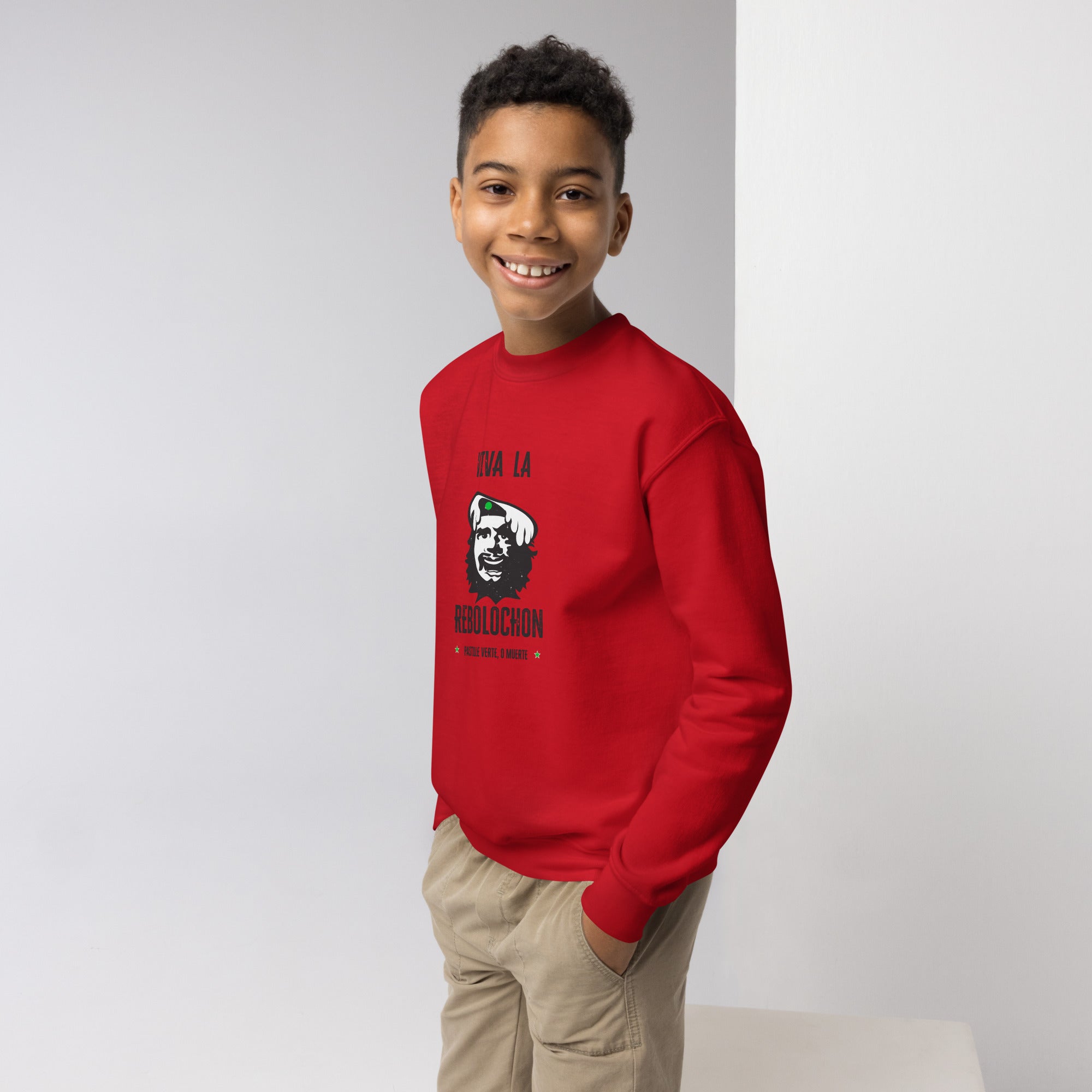 Sweat classique enfant Viva la Rebolochon sur fond clair