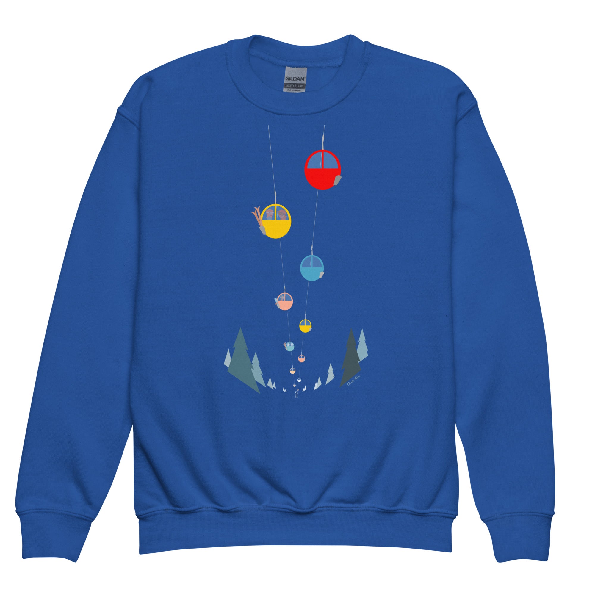 Youth crewneck sweatshirt Gondolas in the mist