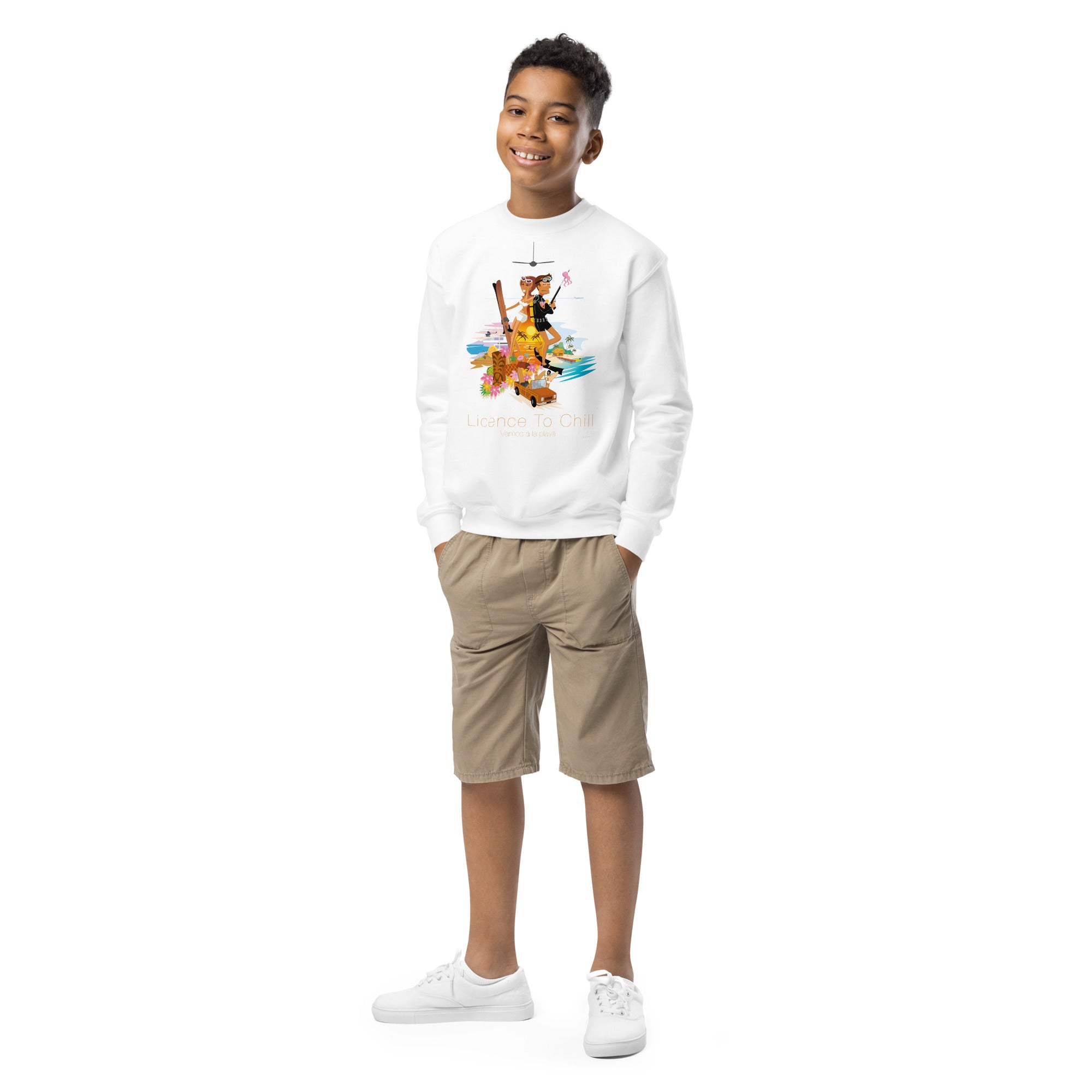 Youth crewneck sweatshirt License to Chill Vamos a la Playa