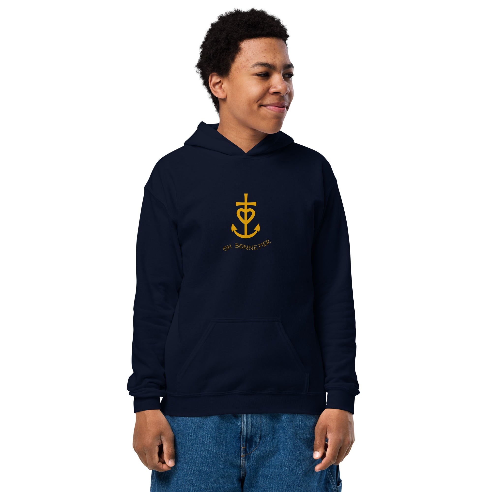 Youth heavy blend hoodie Croix de Camargue Gold