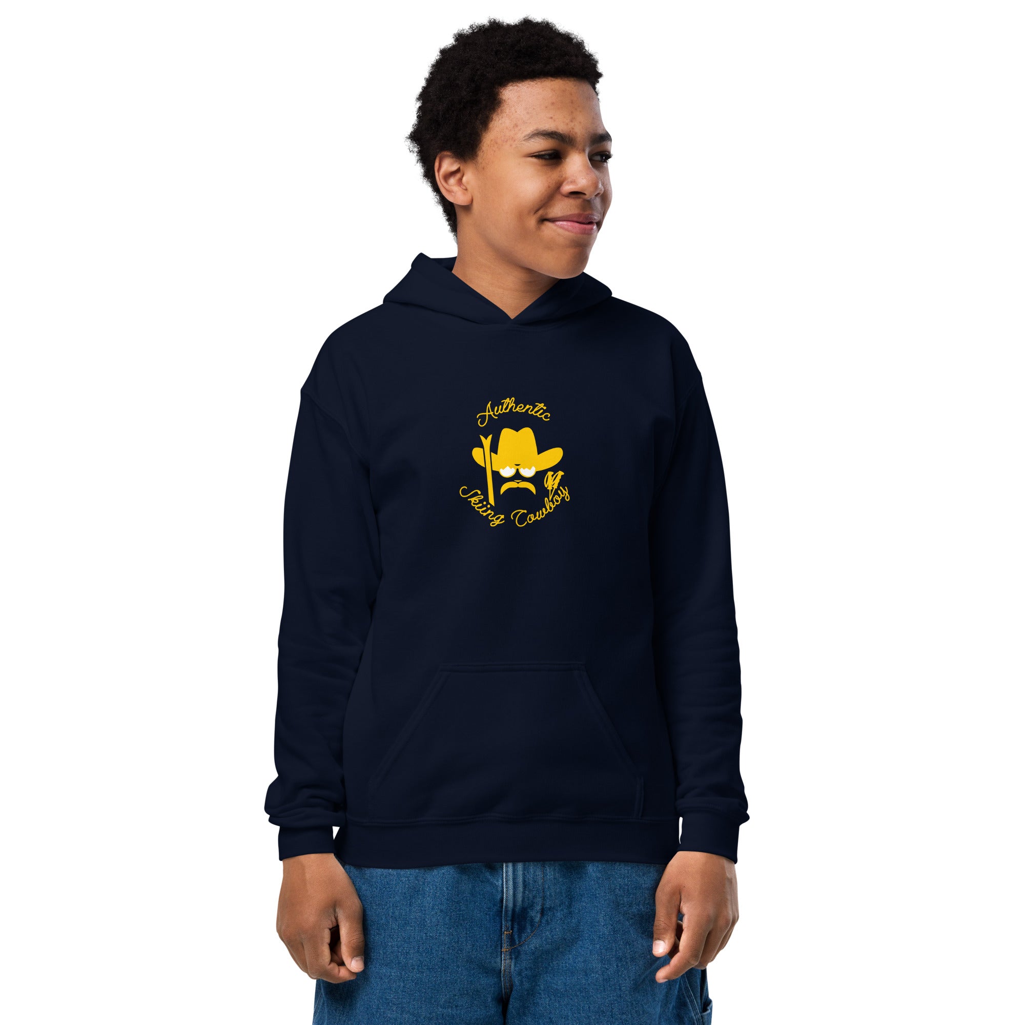 Youth heavy blend hoodie Authentic Skiing Cowboy
