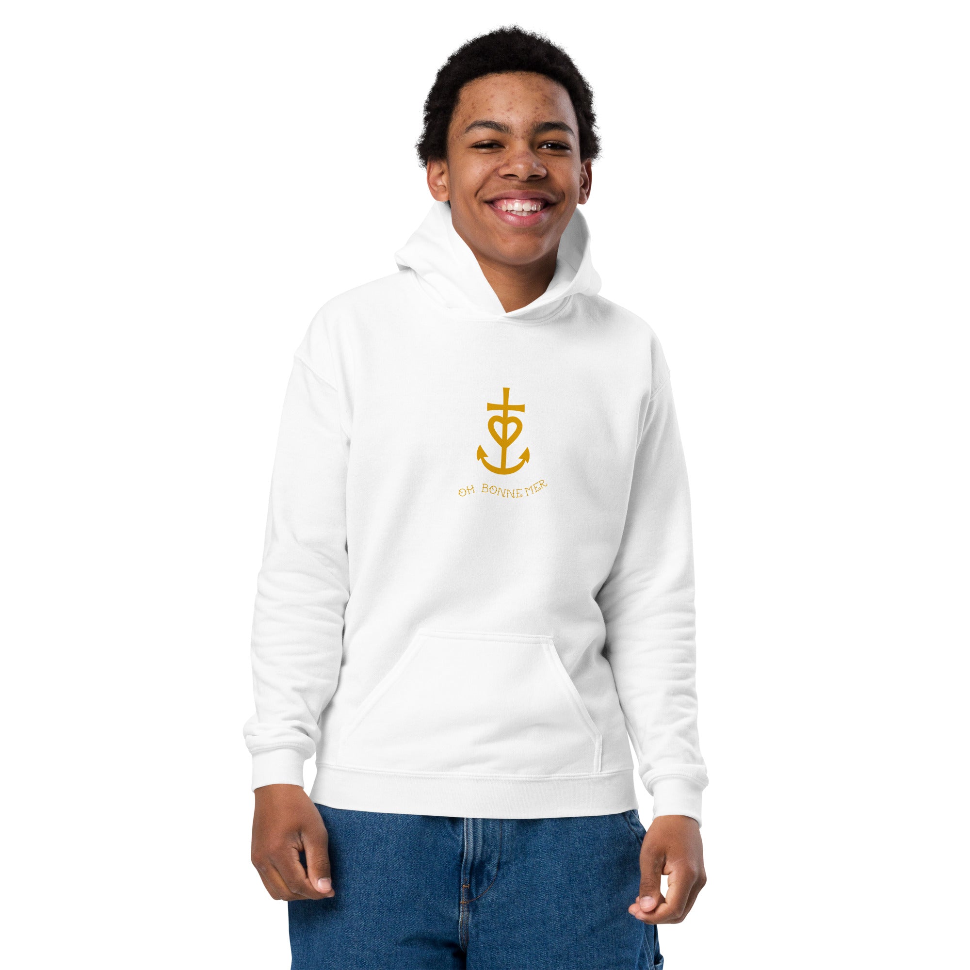 Youth heavy blend hoodie Croix de Camargue Gold